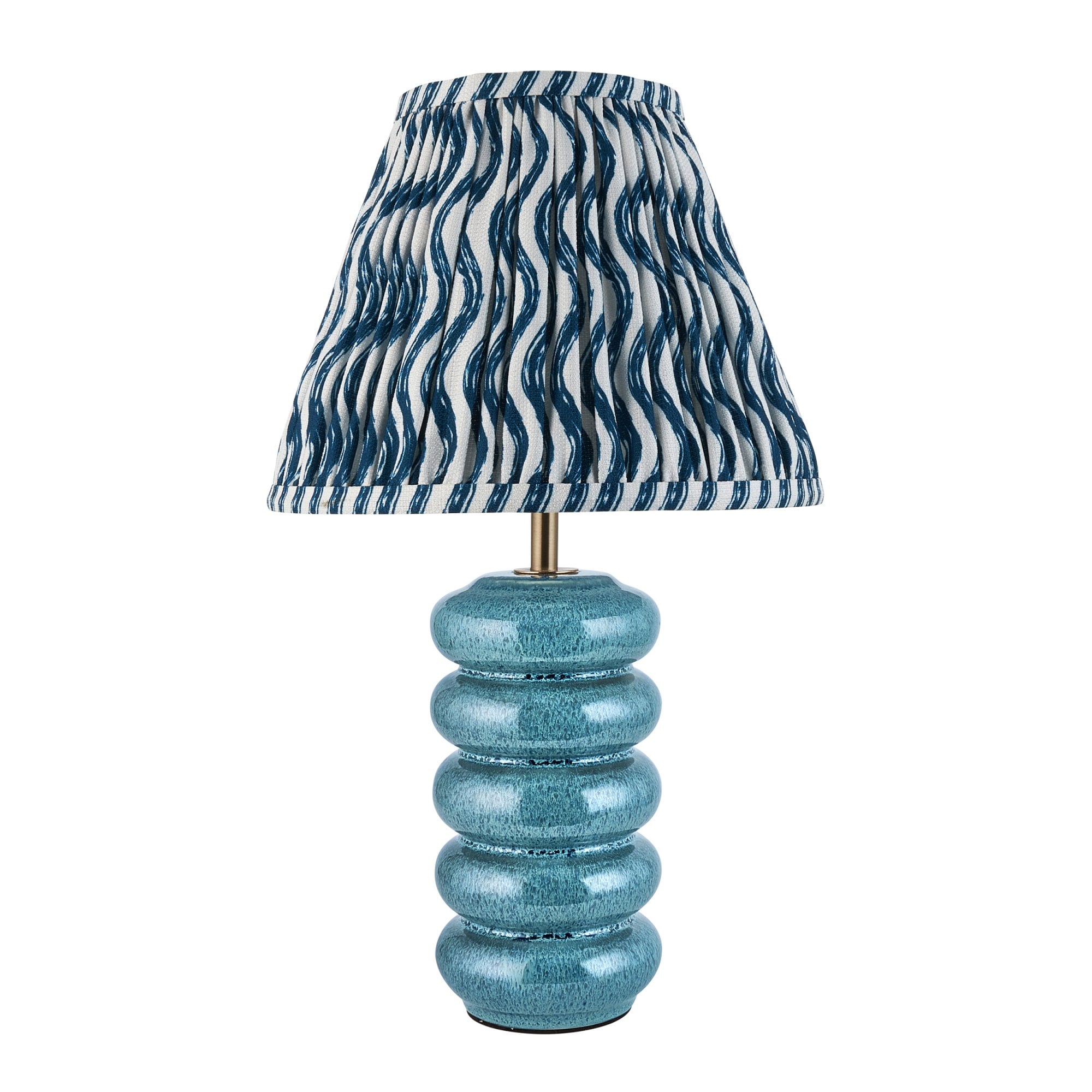 Endon Squash Table Lamp & Ripple 25cm Marlin Blue Shade
