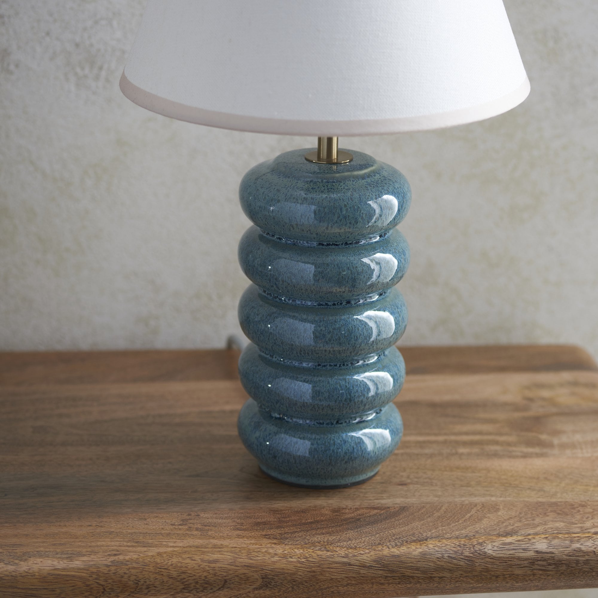 Endon Squash Table Lamp & Ivy 25cm Vintage White Shade