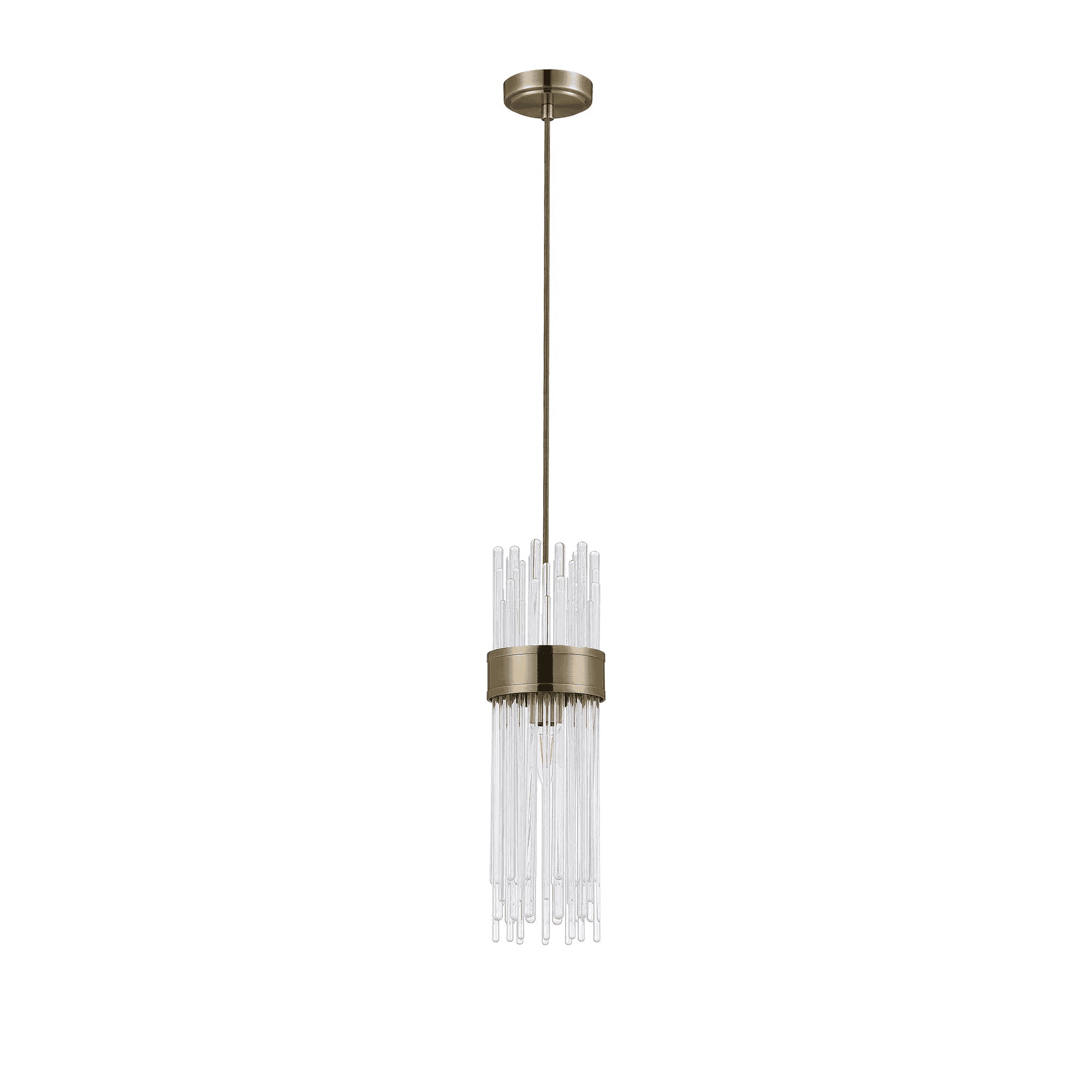 Fabula Portsea 12.5cm Single Pendant IP44 - Antique Brass & Clear Glass
