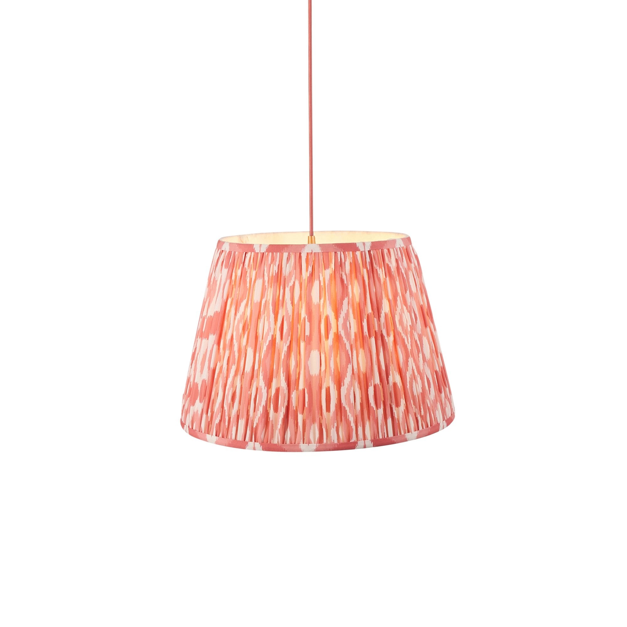 Endon Eltham Pendant & Ikat 40cm Coral Pink Shade