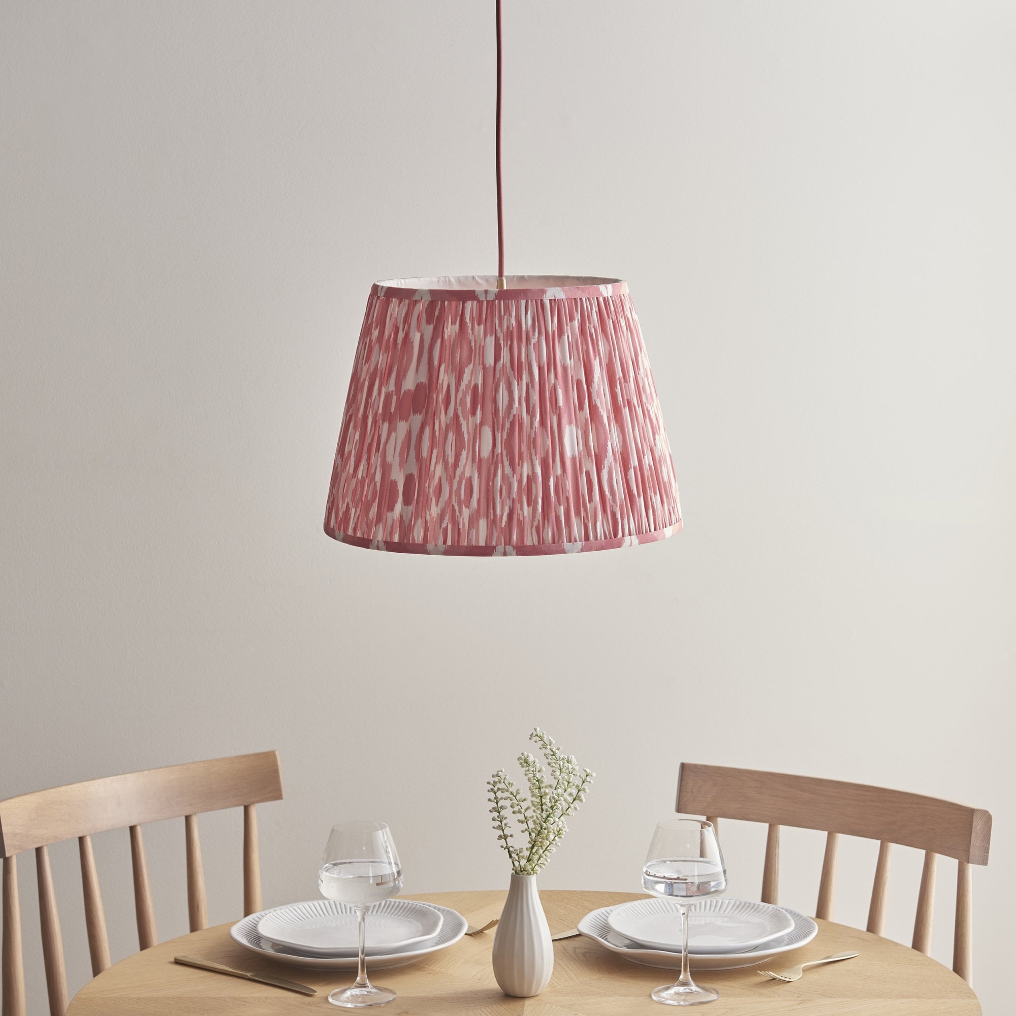 Endon Eltham Pendant & Ikat 40cm Coral Pink Shade