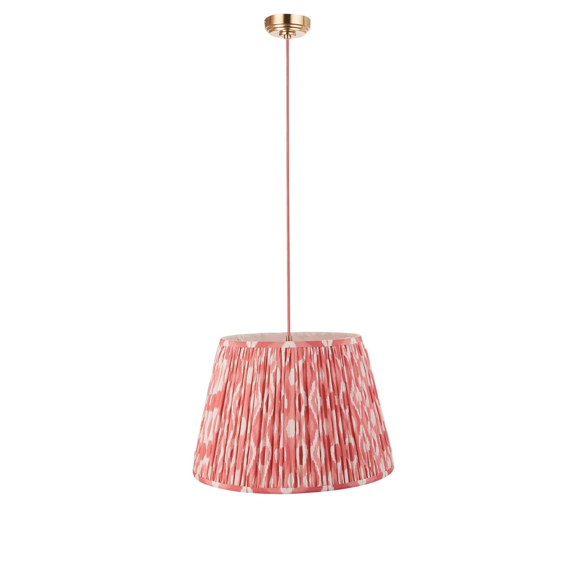 Endon Eltham Pendant & Ikat 40cm Coral Pink Shade