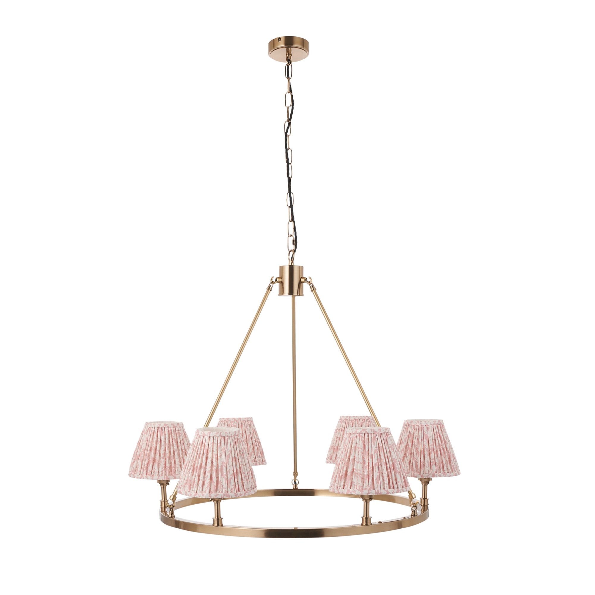 Endon Chester Pendant & Leaf 16cm Peachy Keen Shade