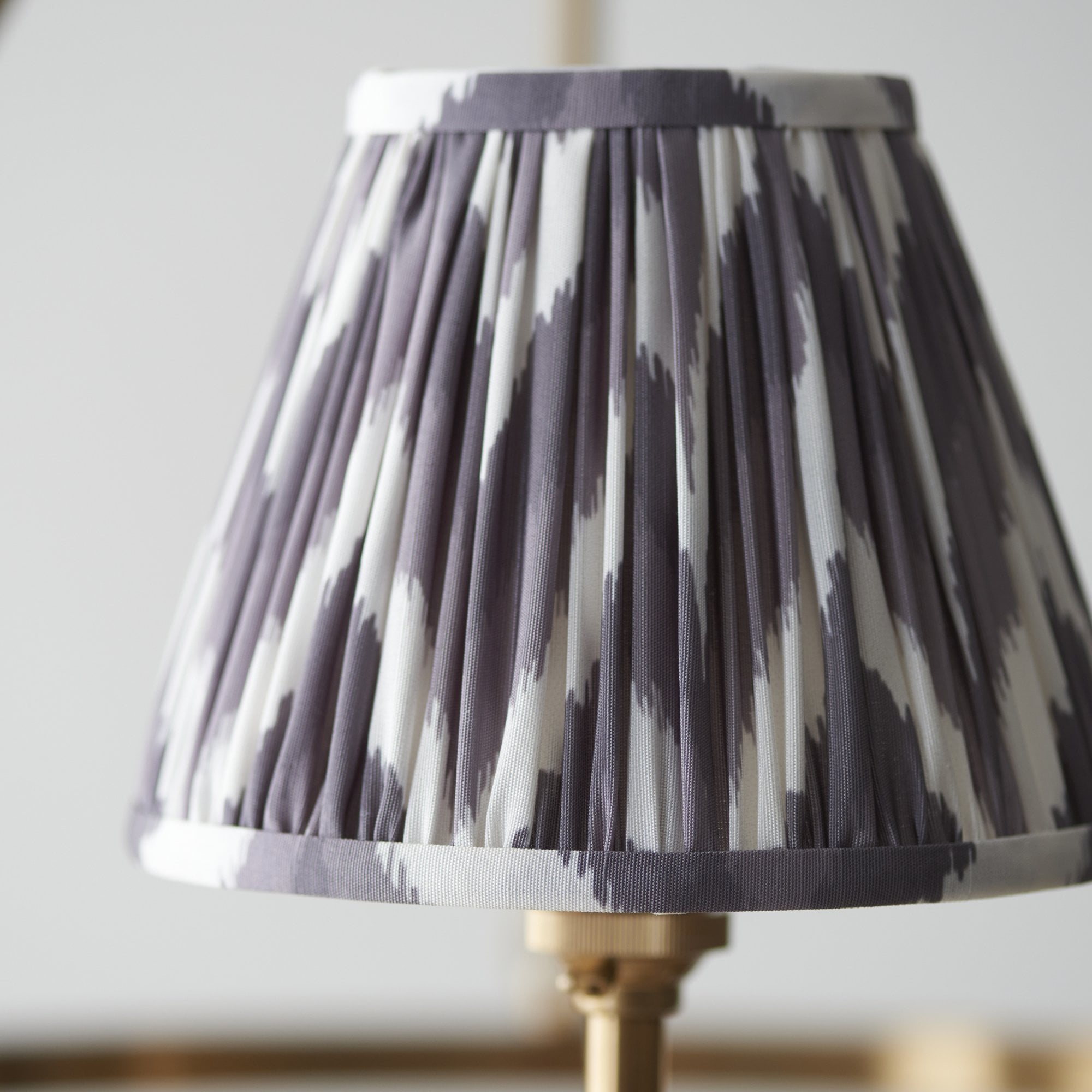 Endon Chester Aged Brass Plate 6 Light Pendant & Zigzag 16cm Pearl Grey Shade