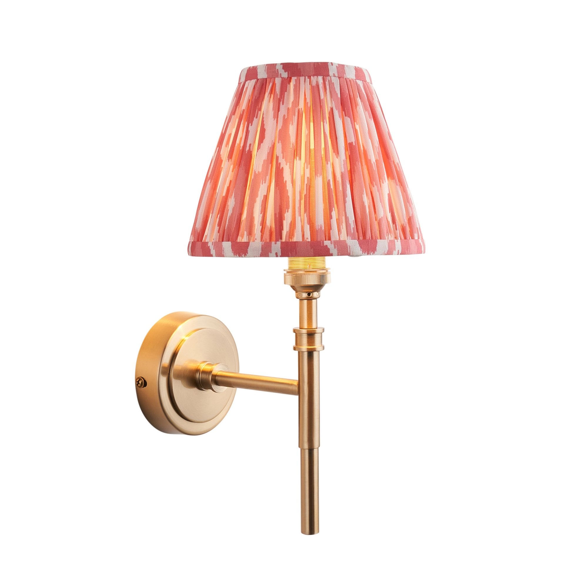 Endon Chester Wall Light & Ikat 16cm Coral Pink Shade