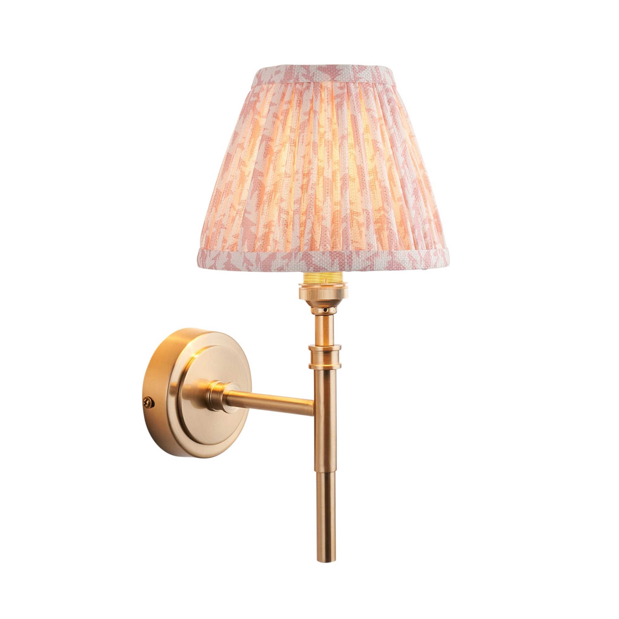 Endon Chester Wall Light & Leaf 16cm Peachy Keen Shade