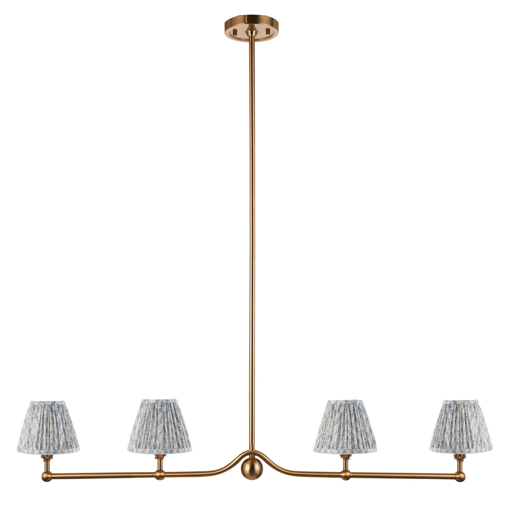 Endon Santiago Pendant & Leaf 16cm Shell Bay Blue Shade