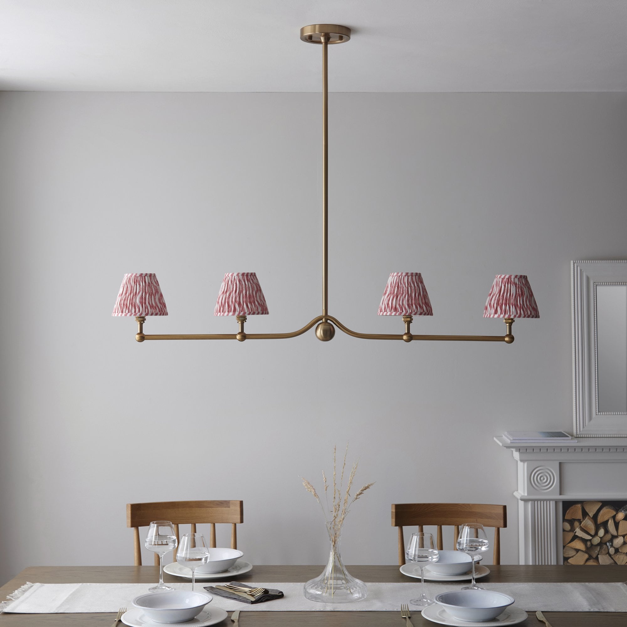 Endon Santiago Pendant & Ripple 16cm Coral Pink Shade