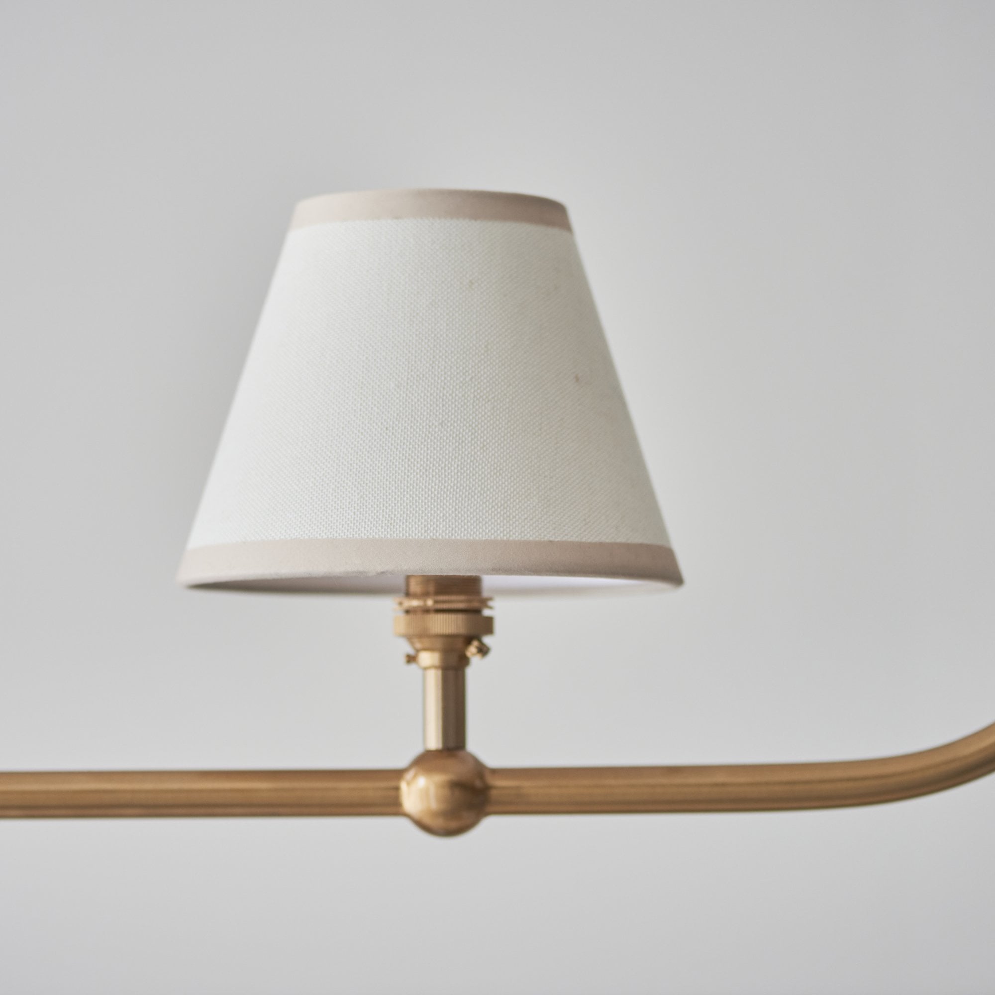 Endon Santiago Linear Brushed Aged Brass 4 Light Pendant & Ivy 16cm Vintage White Shade