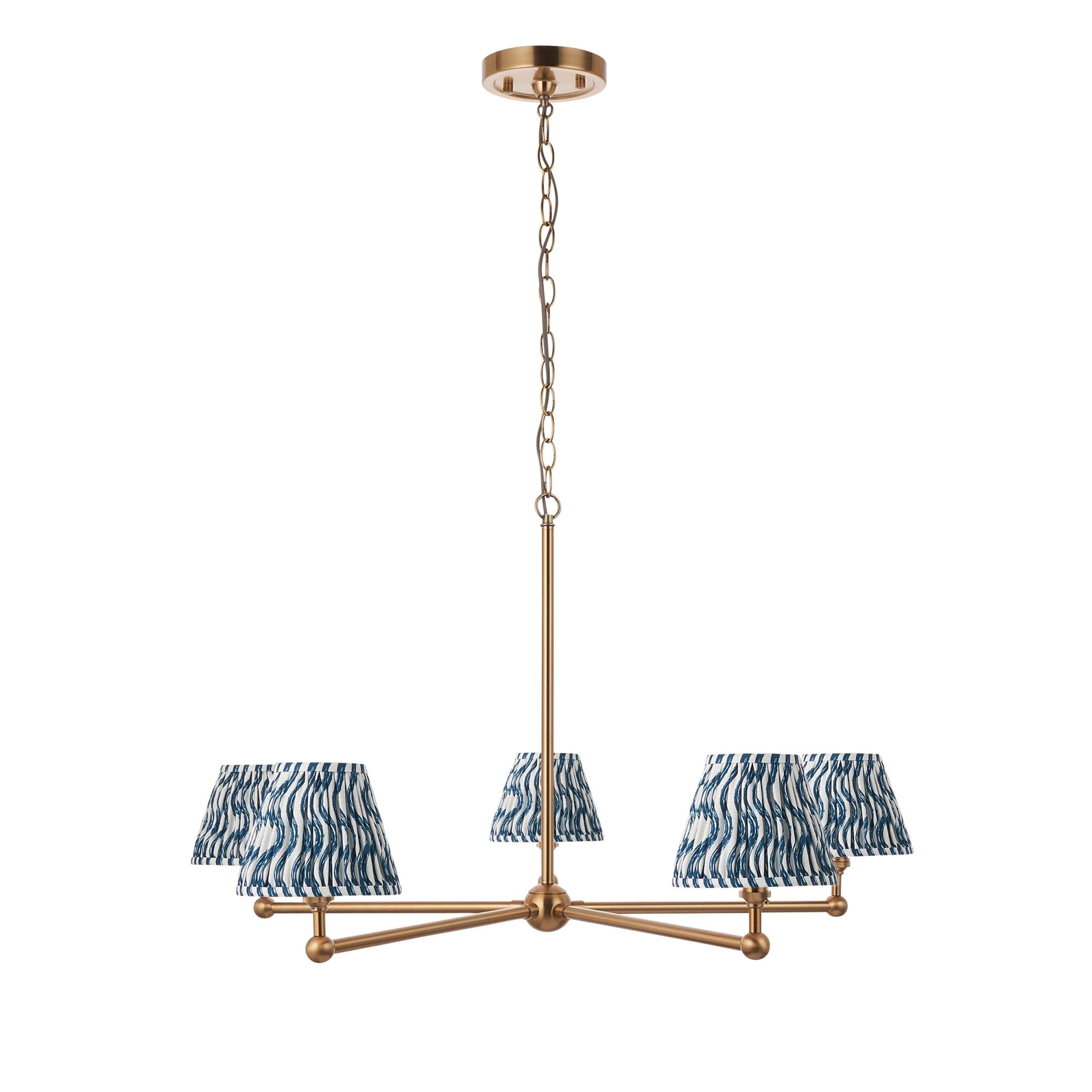 Endon Santiago Pendant & Ripple 16cm Marlin Blue Shade