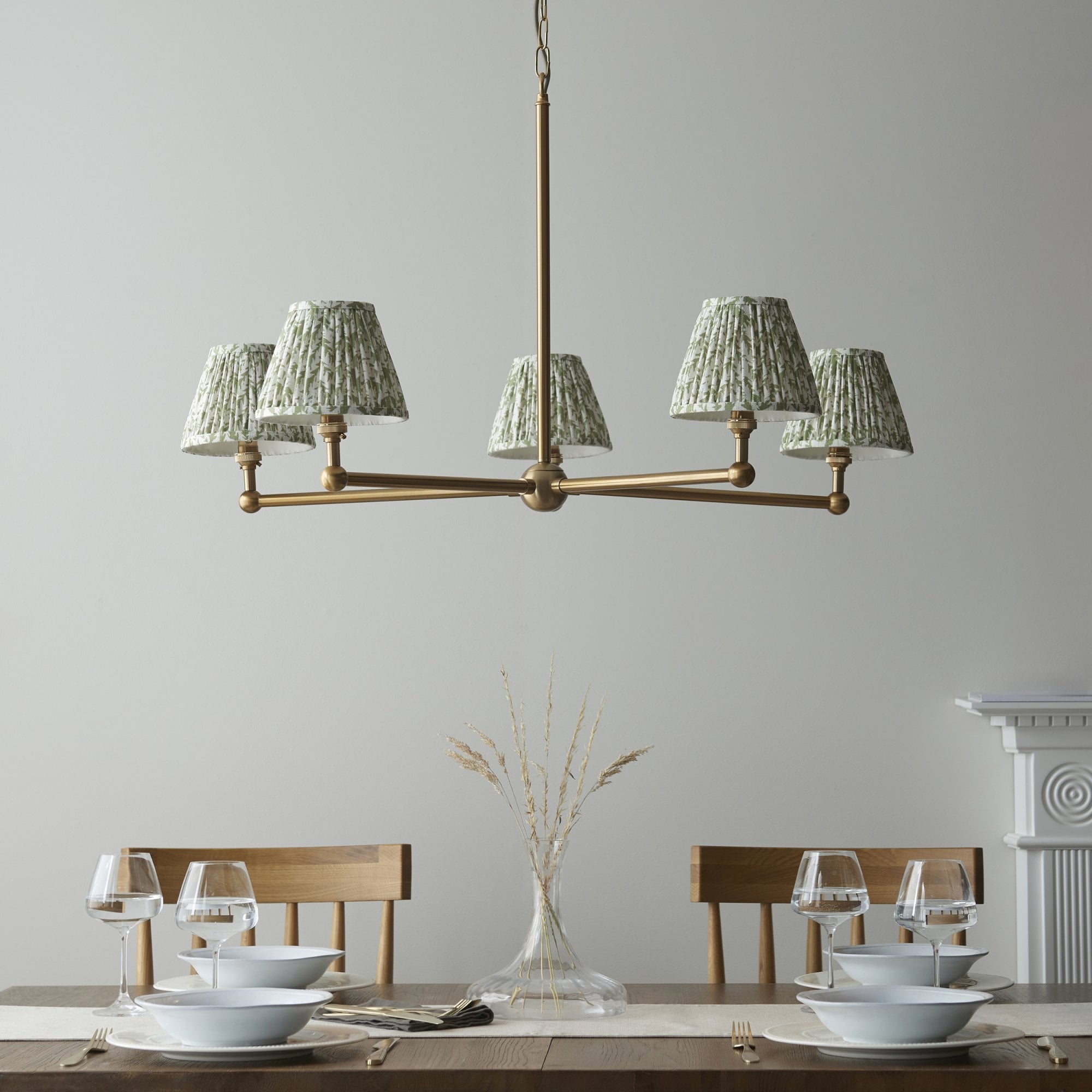 Endon Santiago Pendant & Leaf 16cm Herb Garden Green Shade