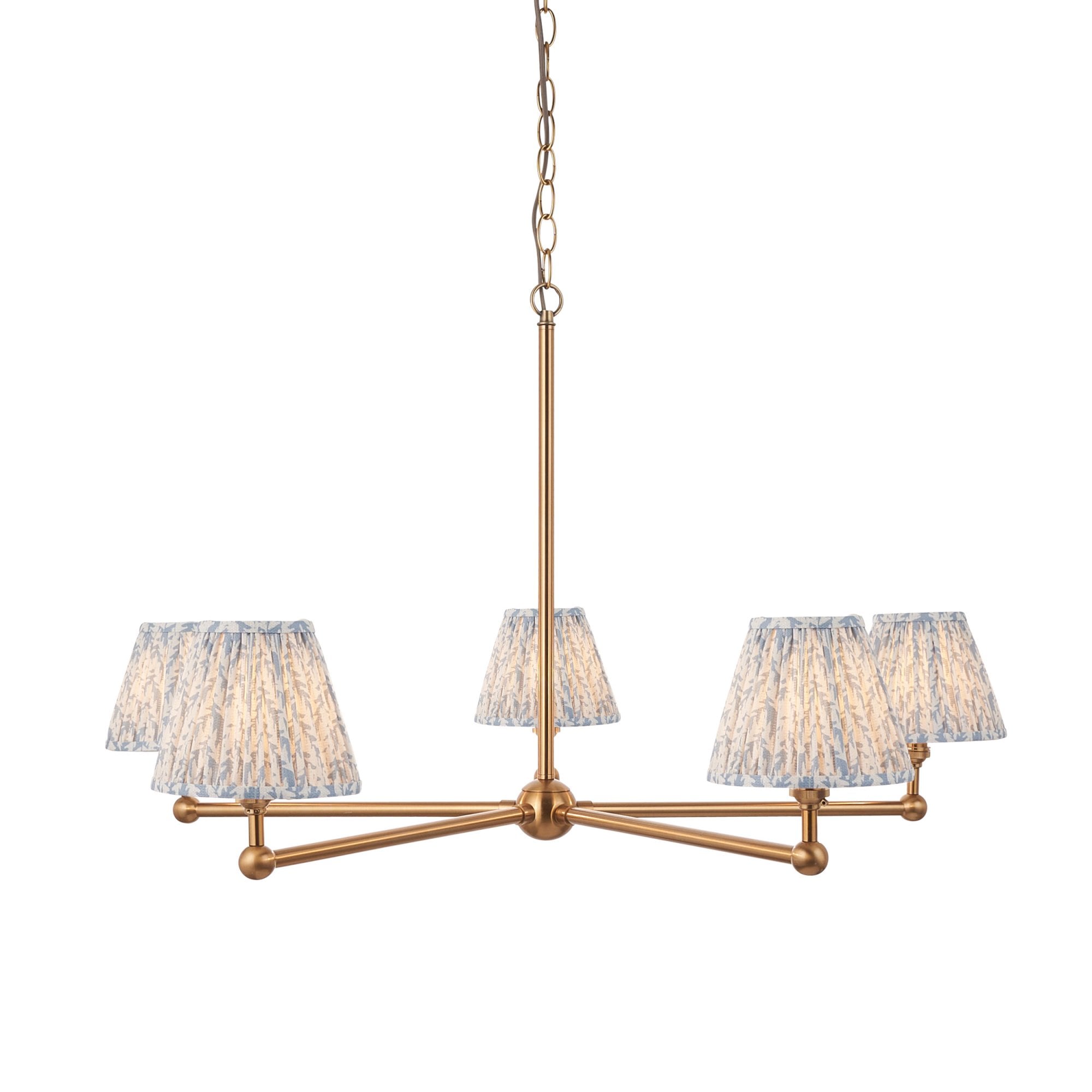 Endon Santiago Pendant & Leaf 16cm Shell Bay Blue Shade