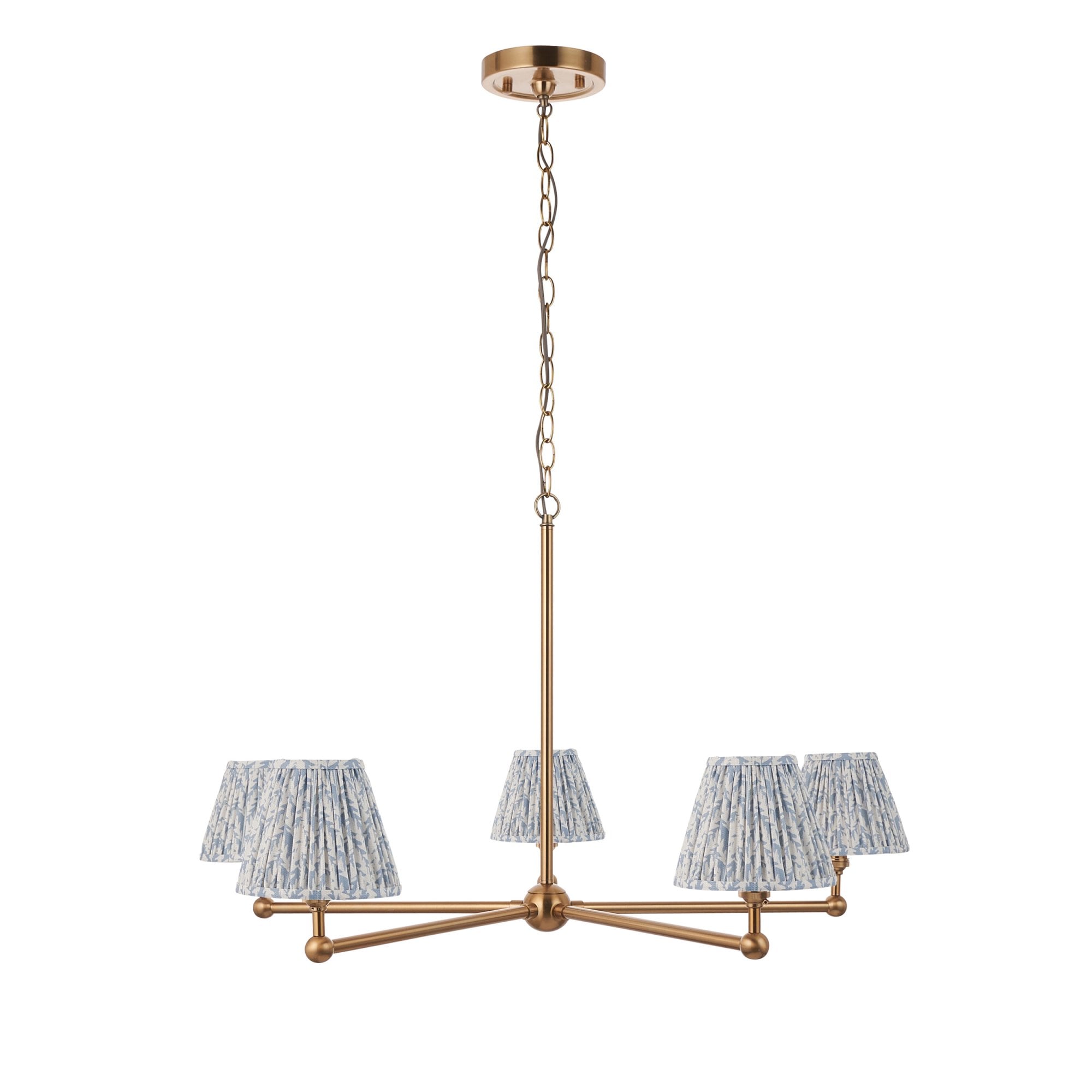 Endon Santiago Pendant & Leaf 16cm Shell Bay Blue Shade