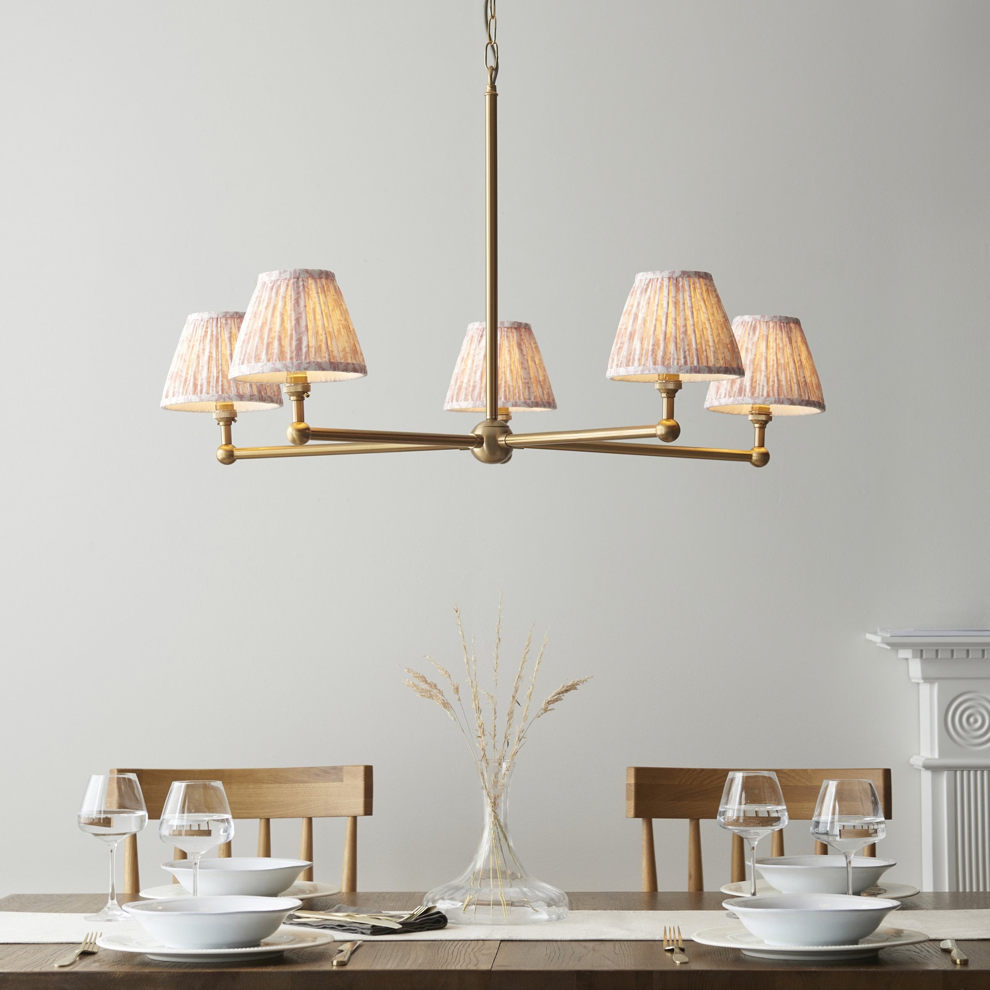 Endon Santiago Pendant & Leaf 16cm Peachy Keen Shade