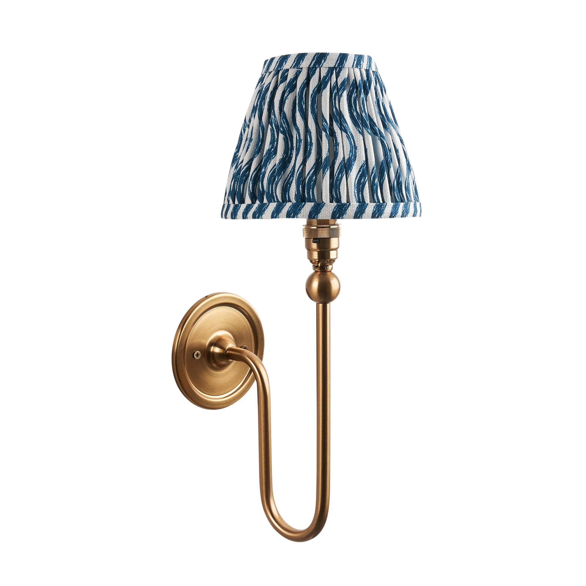 Endon Santiago Wall Light & Ripple 16cm Marlin Blue Shade