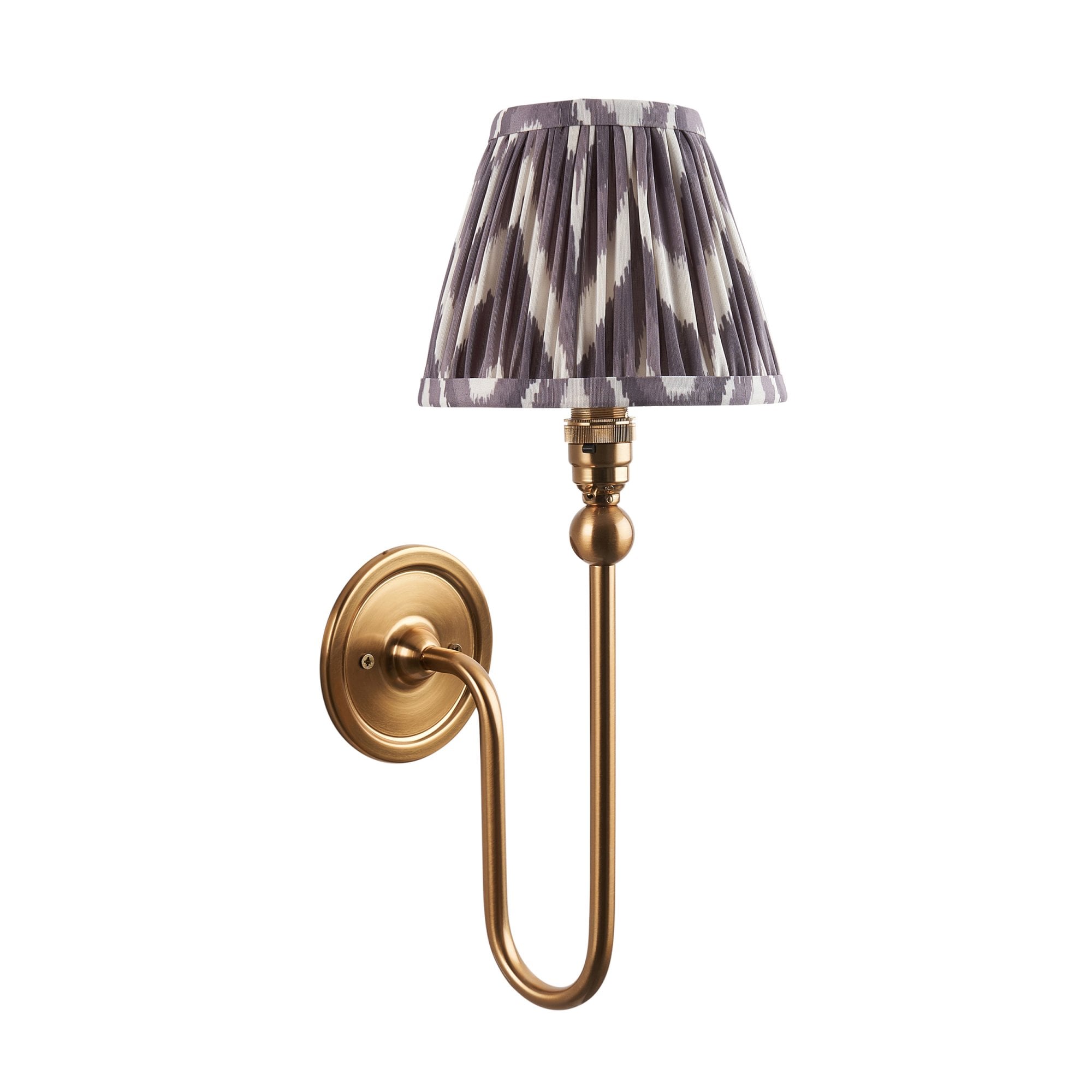 Endon Santiago Wall Light & Zigzag 16cm Pearl Grey Shade