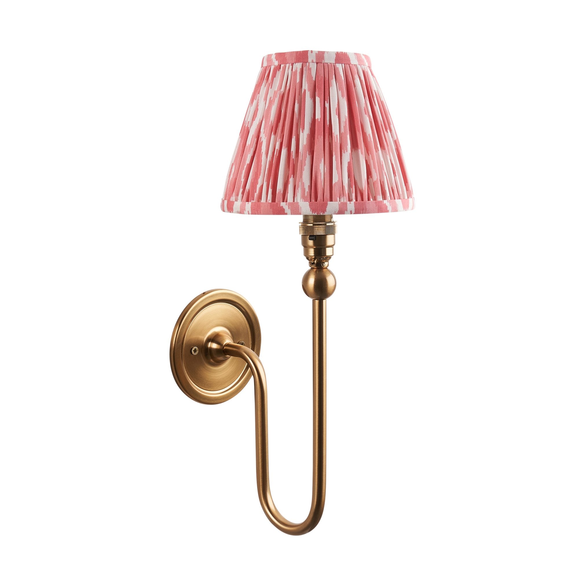 Endon Santiago Wall Light & Ikat 16cm Coral Pink Shade