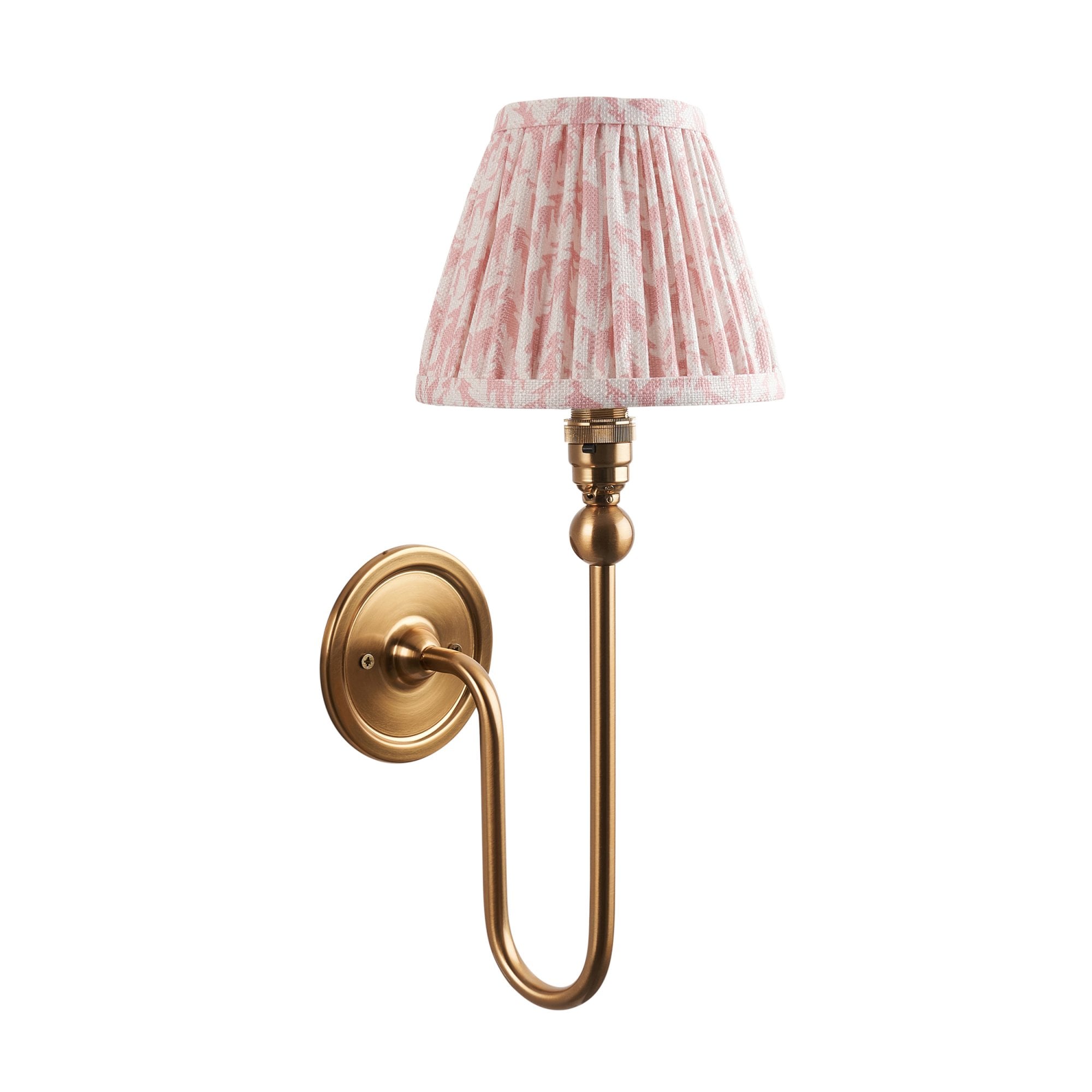 Endon Santiago Wall Light & Leaf 16cm Peachy Keen Shade