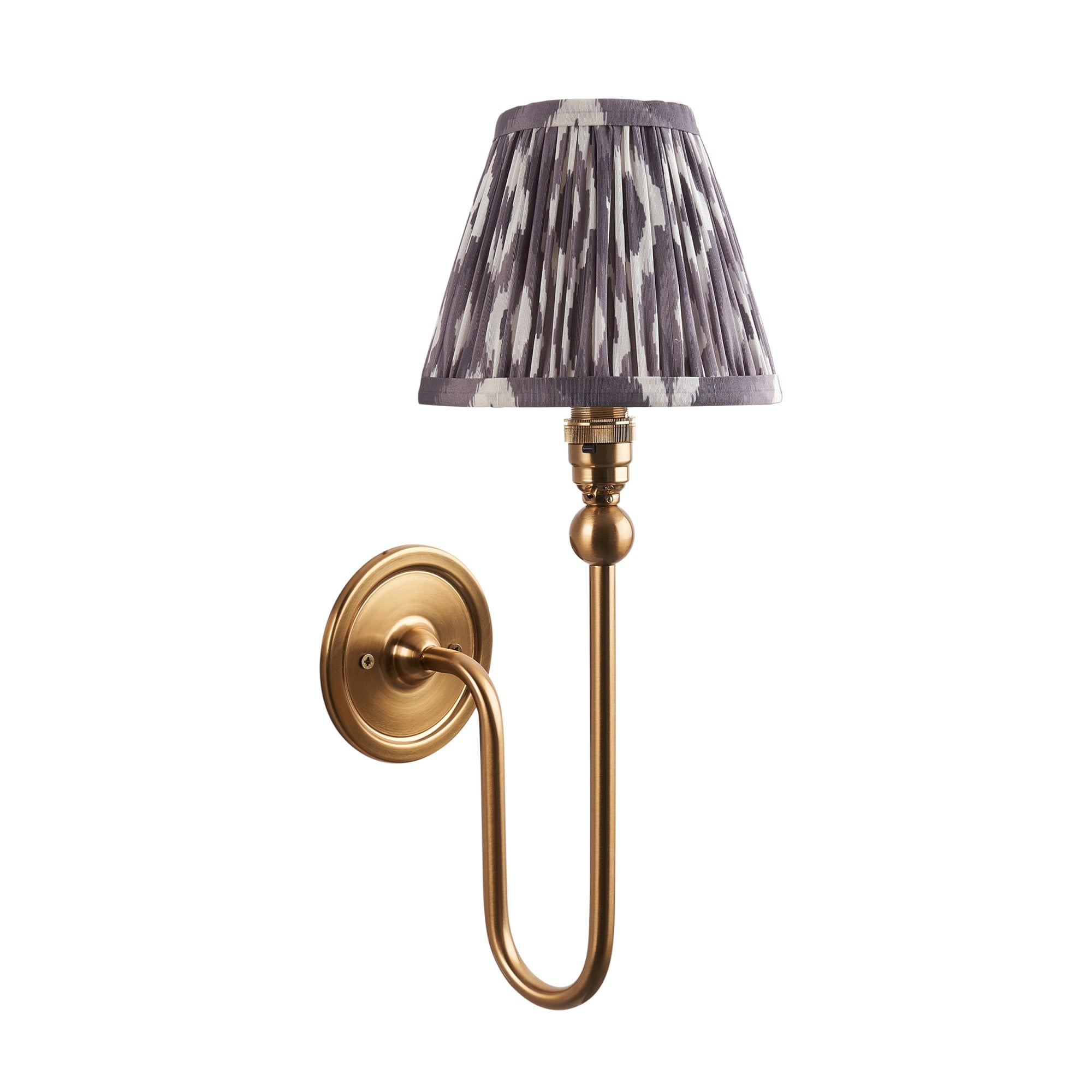 Endon Santiago Wall Light & Ikat 16cm Pearl Grey Shade
