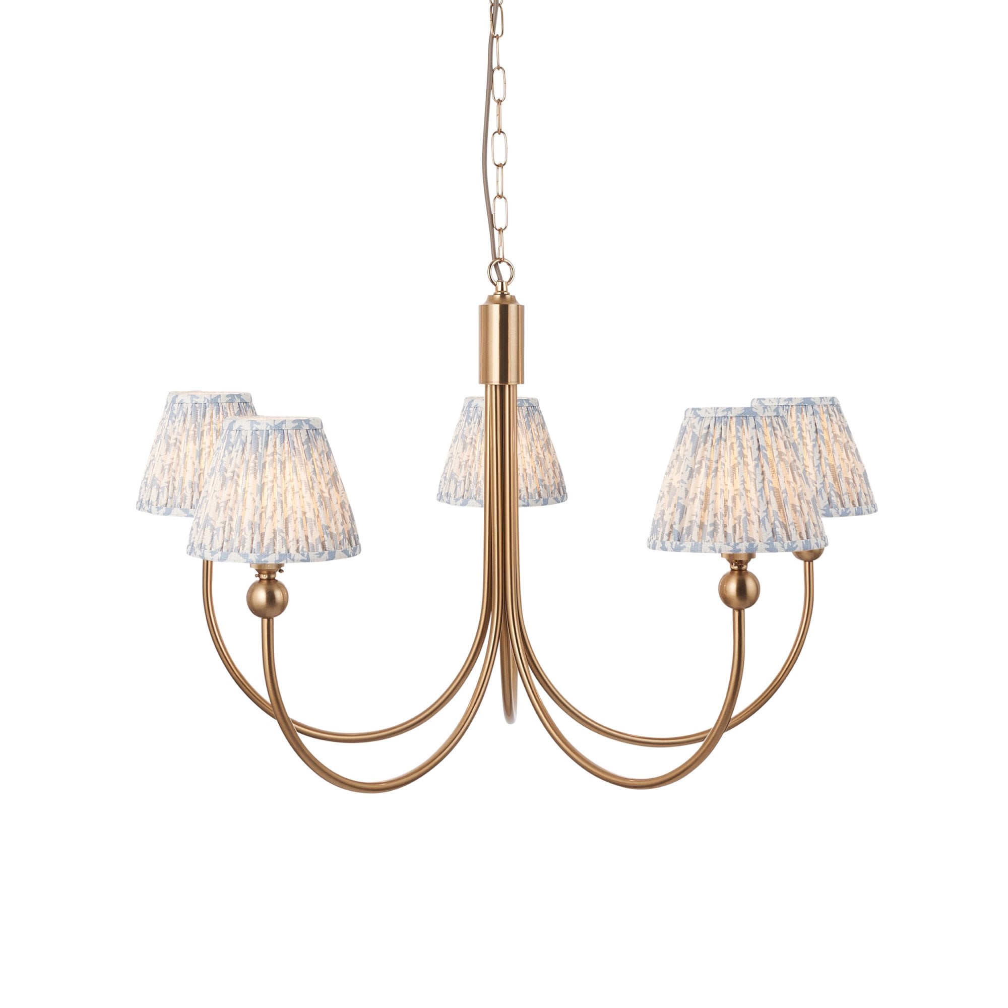Endon Santiago Pendant & Leaf 16cm Shell Bay Blue Shade