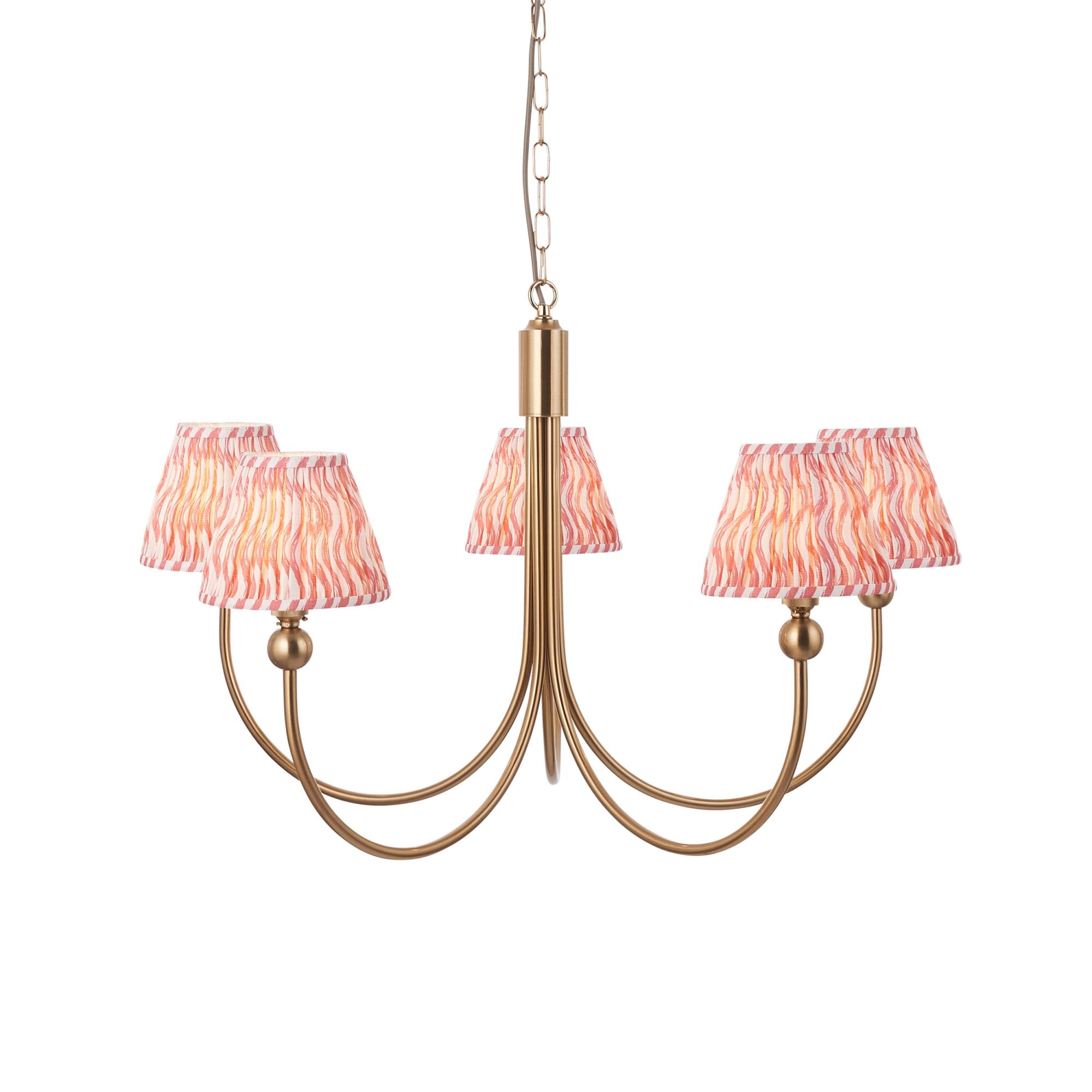 Endon Santiago Pendant & Ripple 16cm Coral Pink Shade