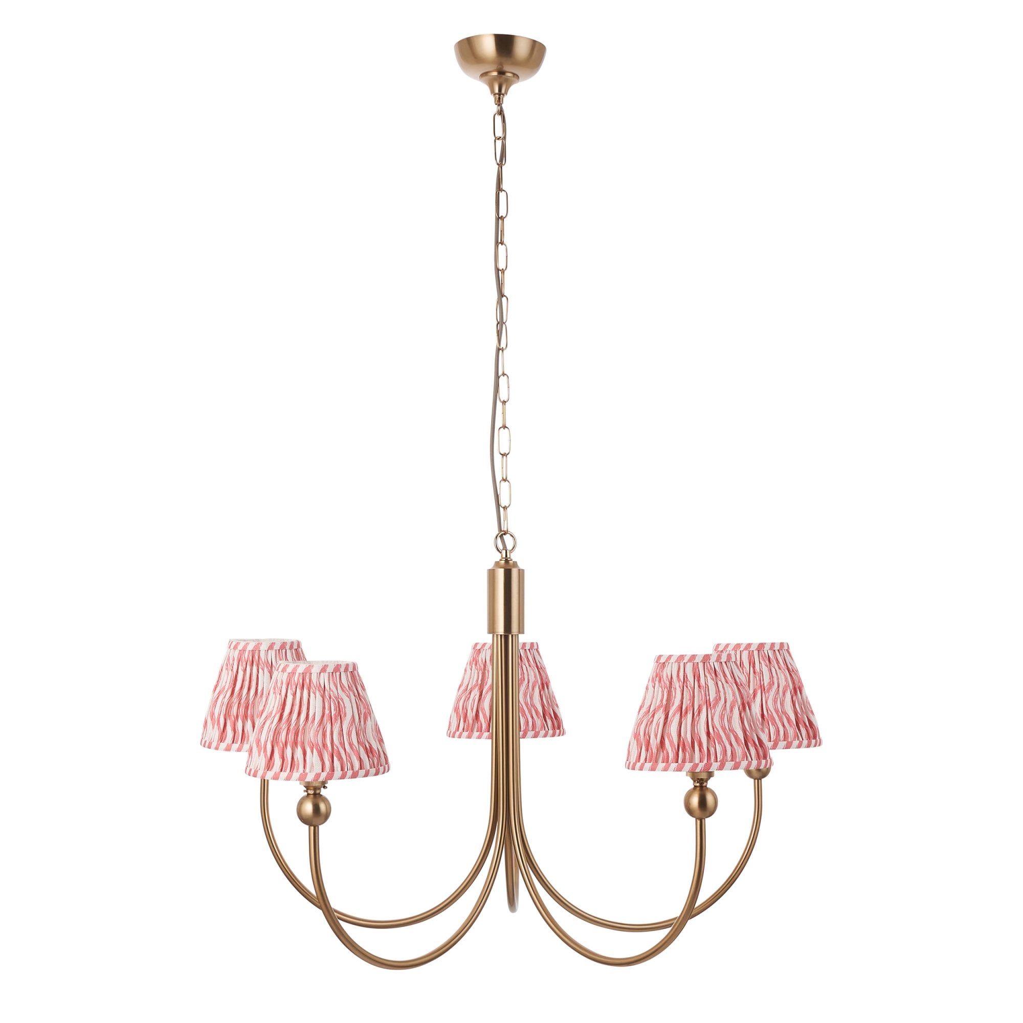 Endon Santiago Pendant & Ripple 16cm Coral Pink Shade