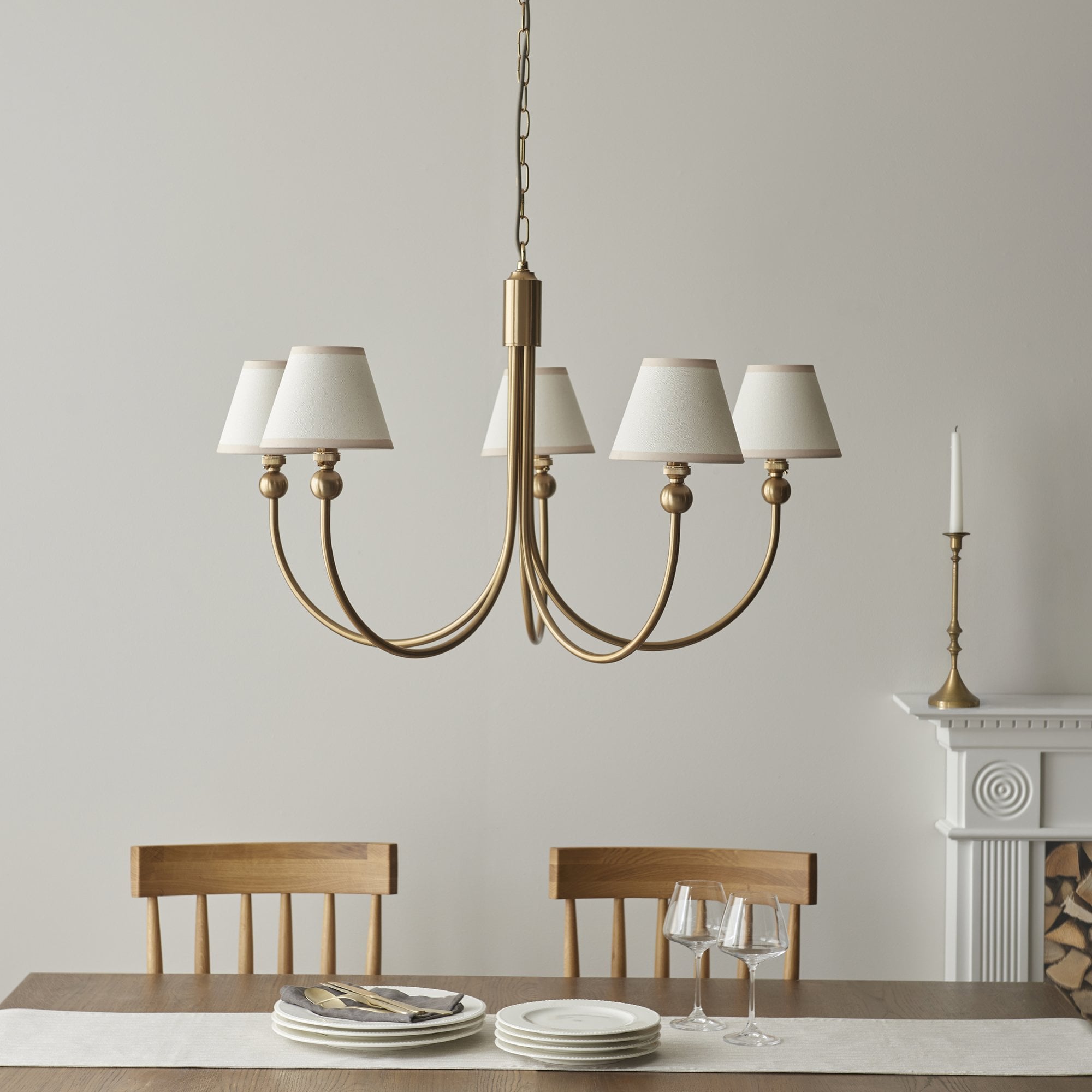 Endon Santiago Pendant & Ivy 16cm Vintage White Shade