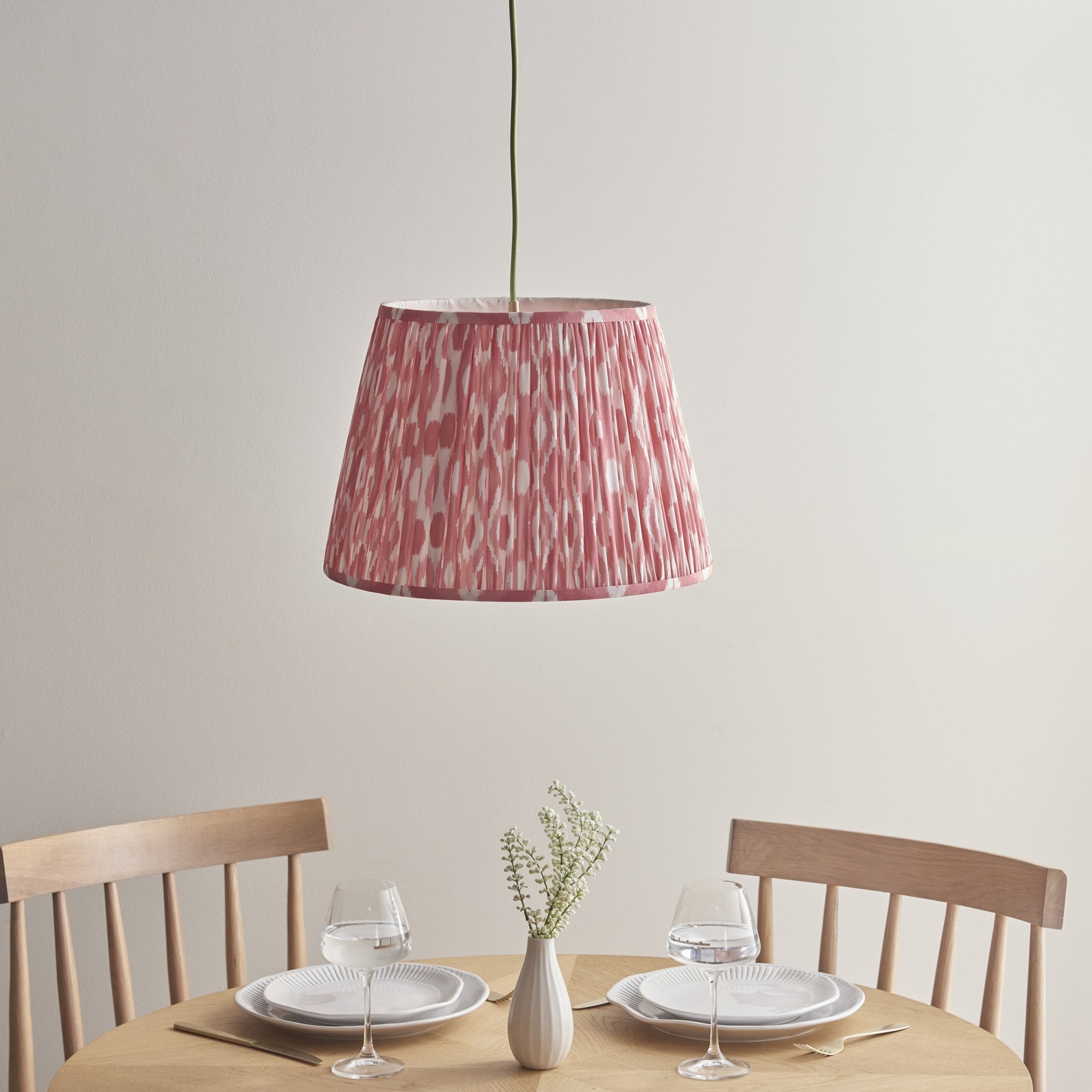 Endon Eltham Pendant & Ikat 40cm Coral Pink Shade