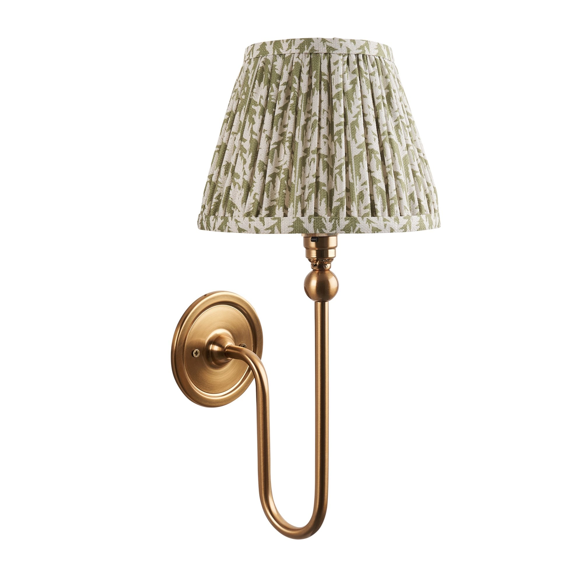 Endon Santiago Wall Light & Leaf 20cm Herb Garden Green Shade