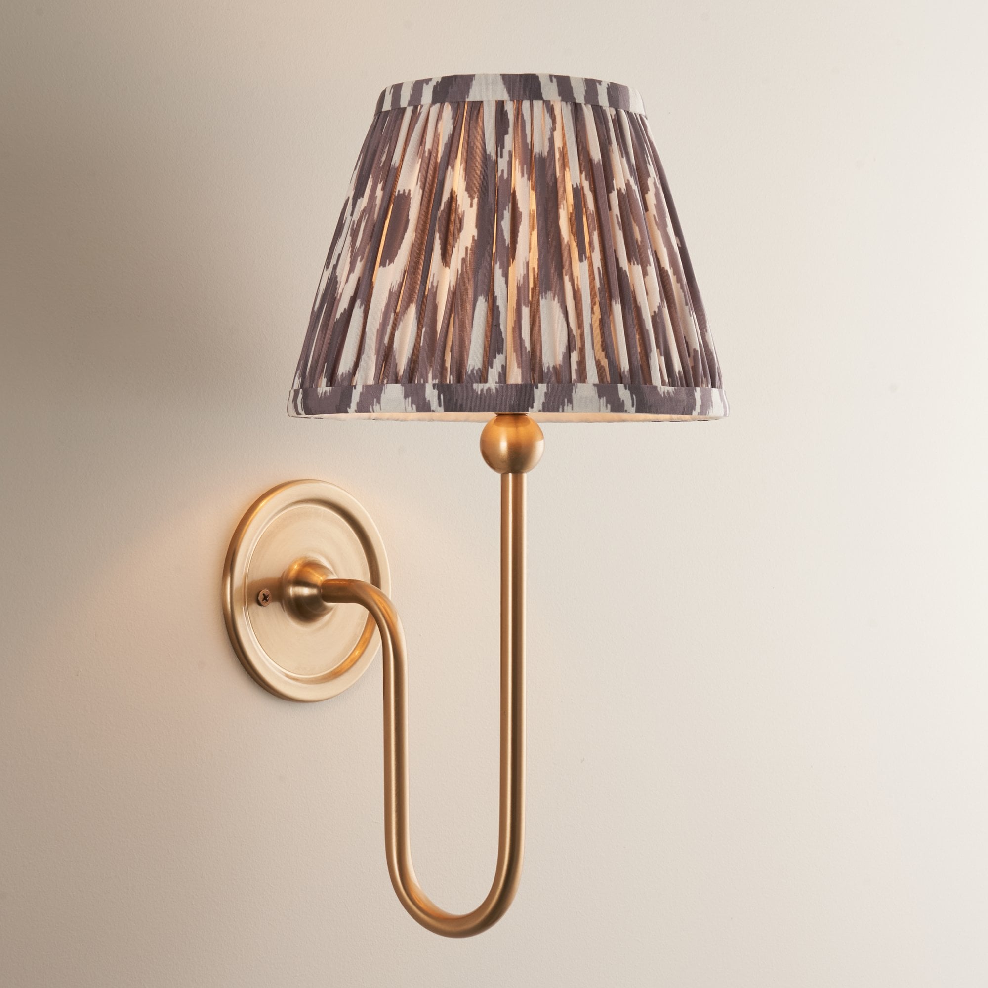 Endon Santiago Wall Light & Ikat 20cm Pearl Grey Shade