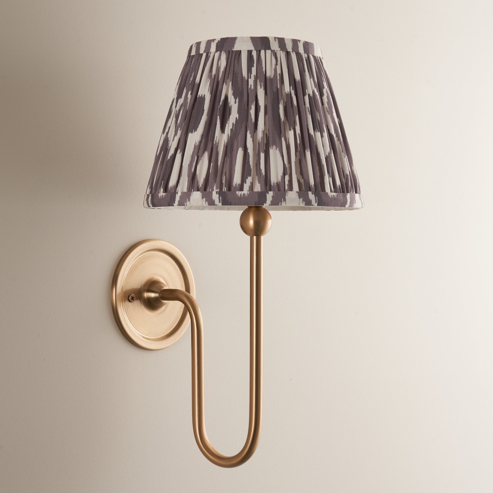Endon Santiago Wall Light & Ikat 20cm Pearl Grey Shade
