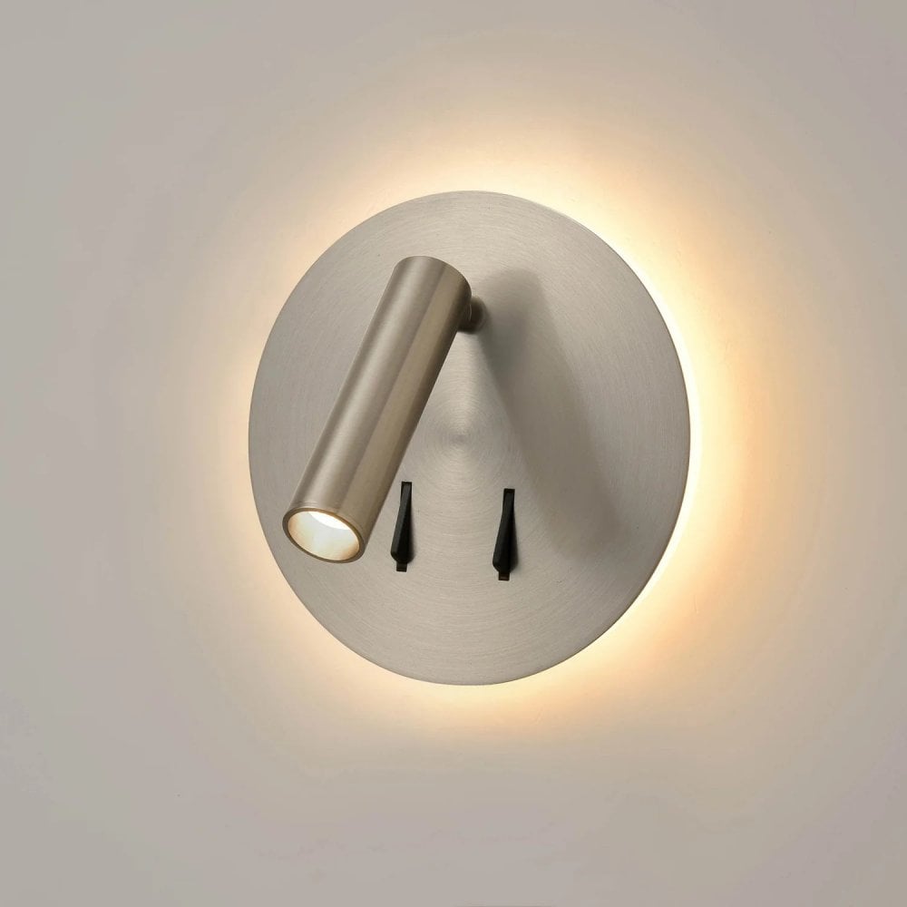 Franklite Luca LED Reading Wall Light Dual-Lighter - Satin Nickel