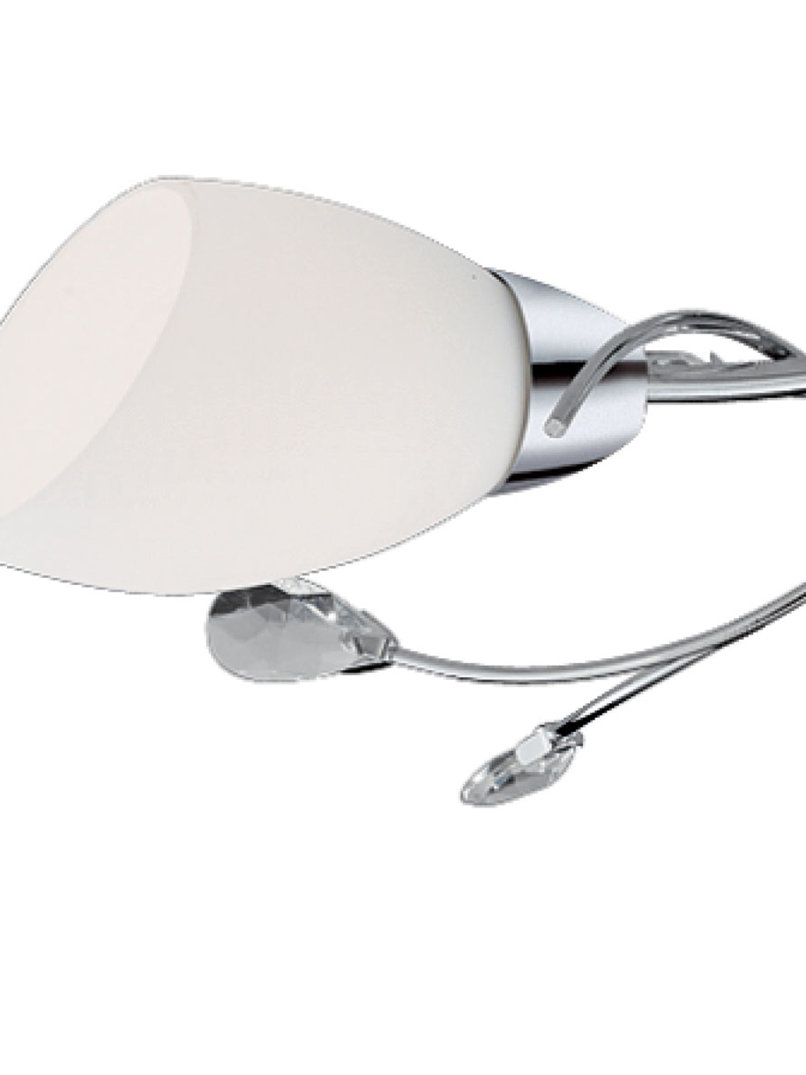Searchlight Galton Chrome 3 Light Semi-Flush Fitting With Crystal Detail & Opal Glass Shades