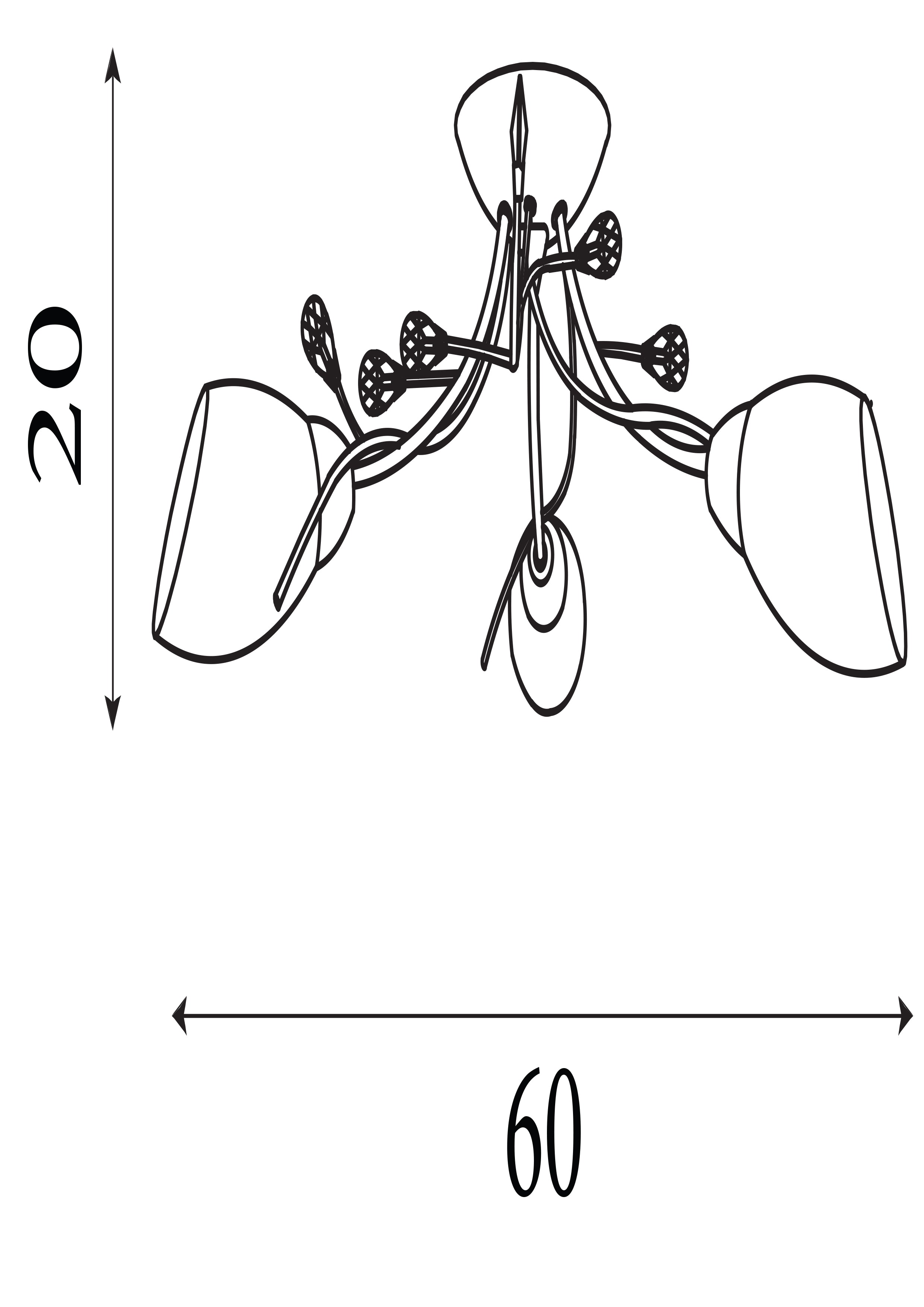 Searchlight Galton Chrome 3 Light Semi-Flush Fitting With Crystal Detail & Opal Glass Shades