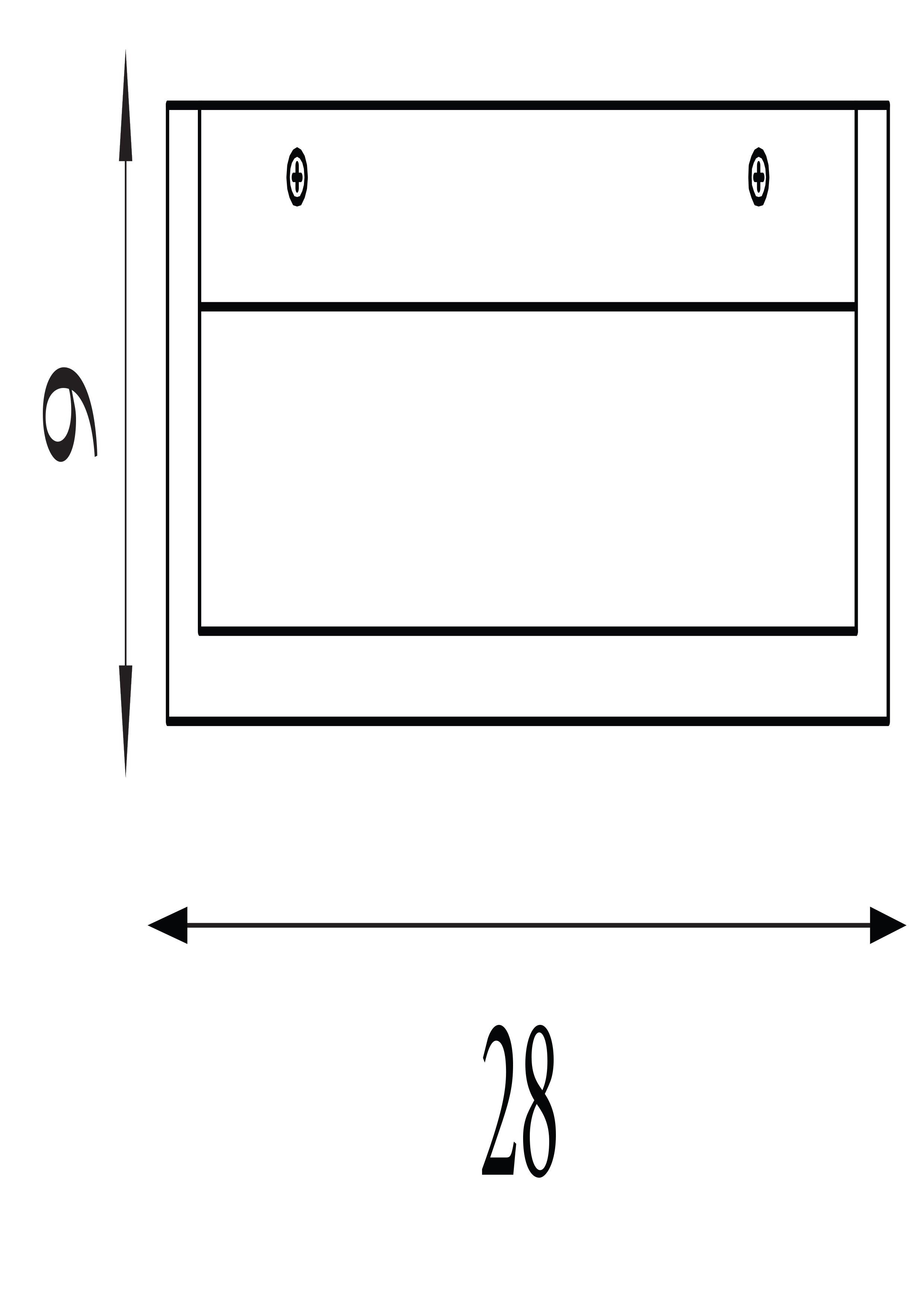 Searchlight Shadwell LED Rectangle Wall Bracket - Chrome & Frosted Glass