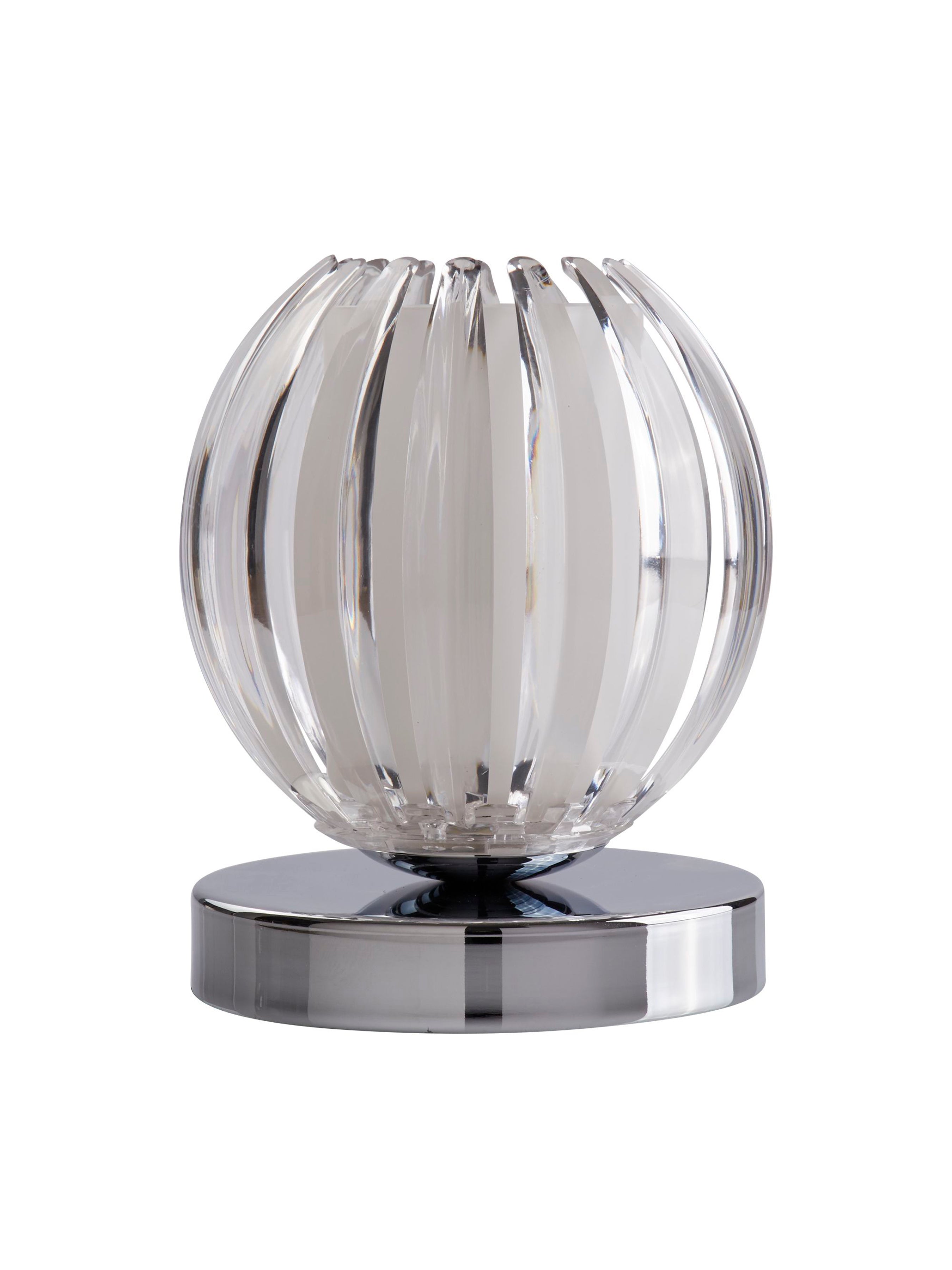 Searchlight Carton Touch Table Lamp, Chrome, Clear Acrylic, Frosted Glass