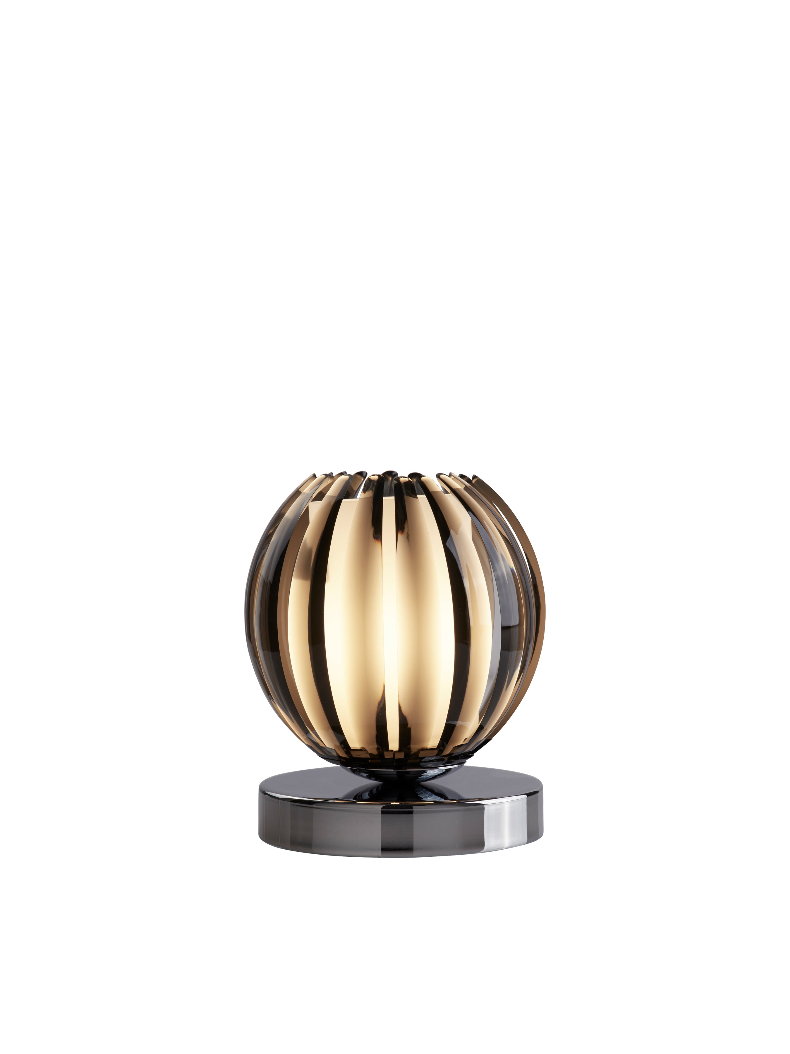 Searchlight Carton Touch Table Lamp, Chrome, Smokey Acrylic, Frosted Glass