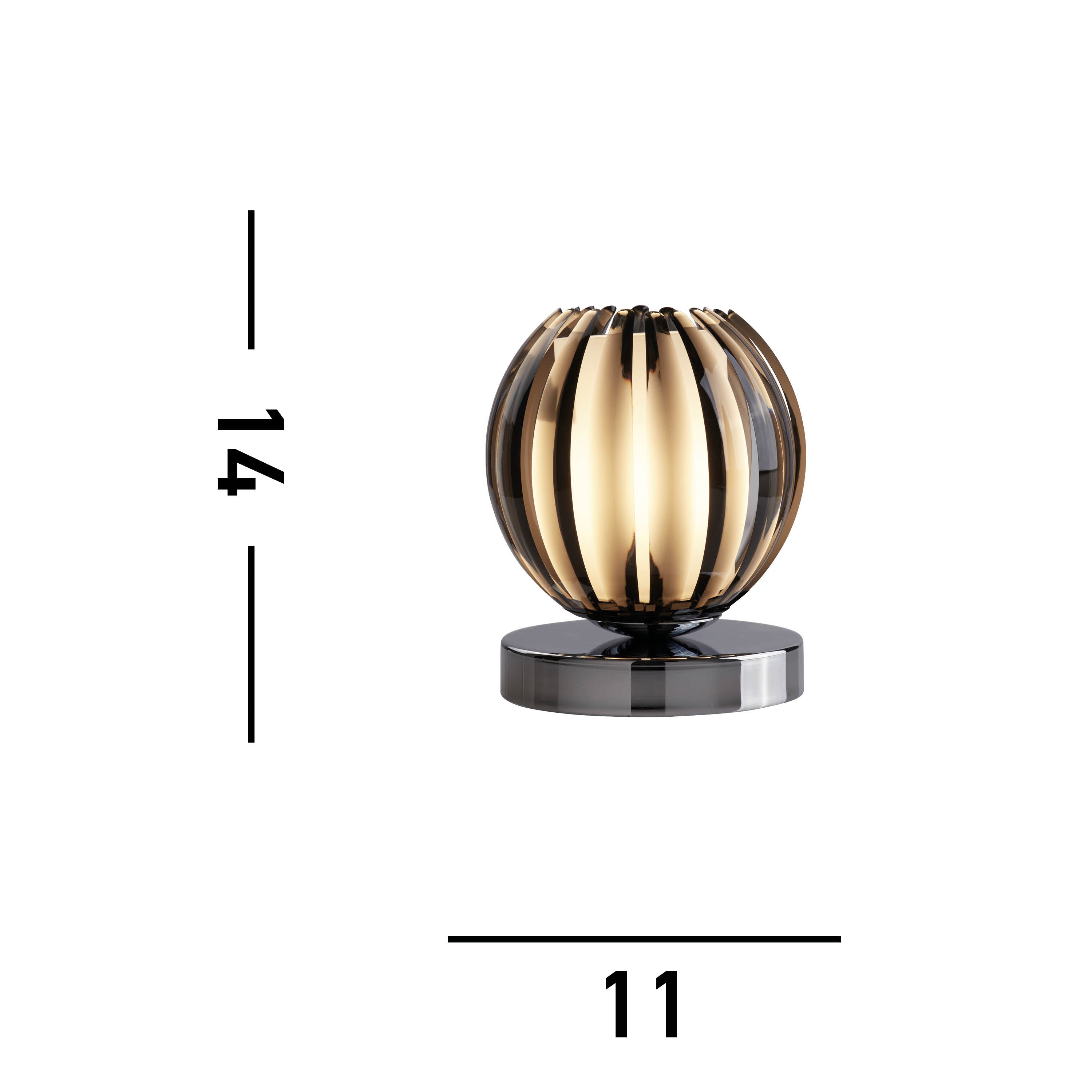 Searchlight Carton Touch Table Lamp, Chrome, Smokey Acrylic, Frosted Glass