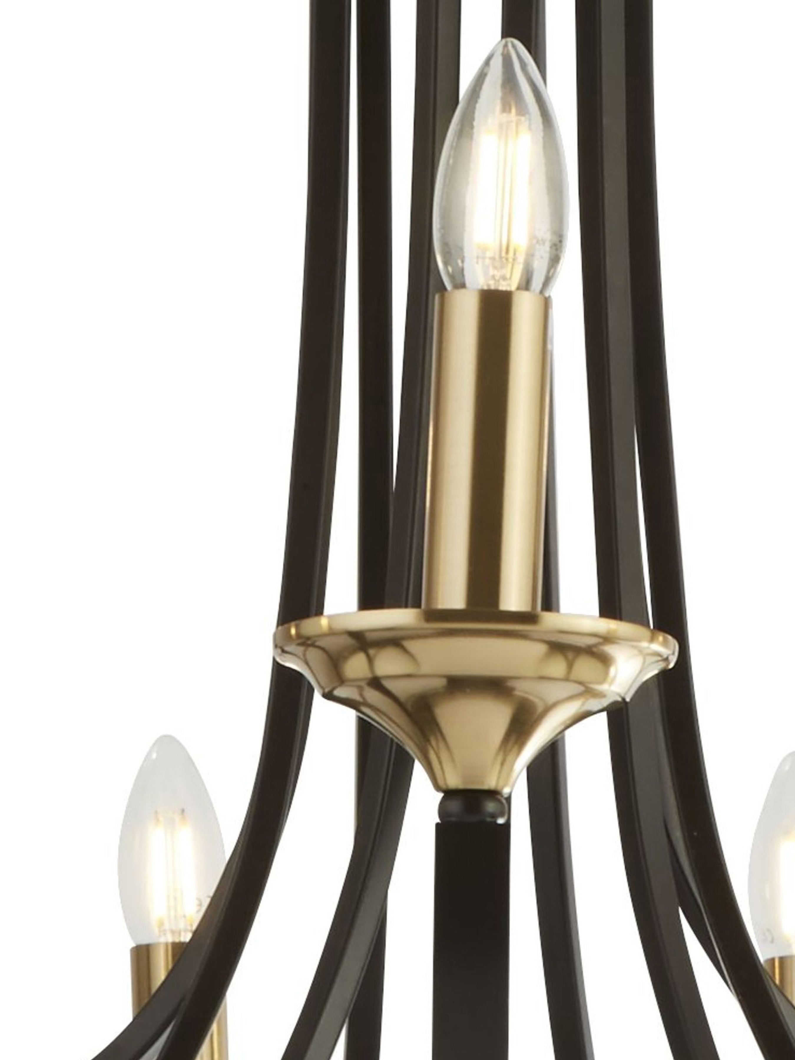 Searchlight Basnett 9 Light Pendant - Dark Bronze & Brown