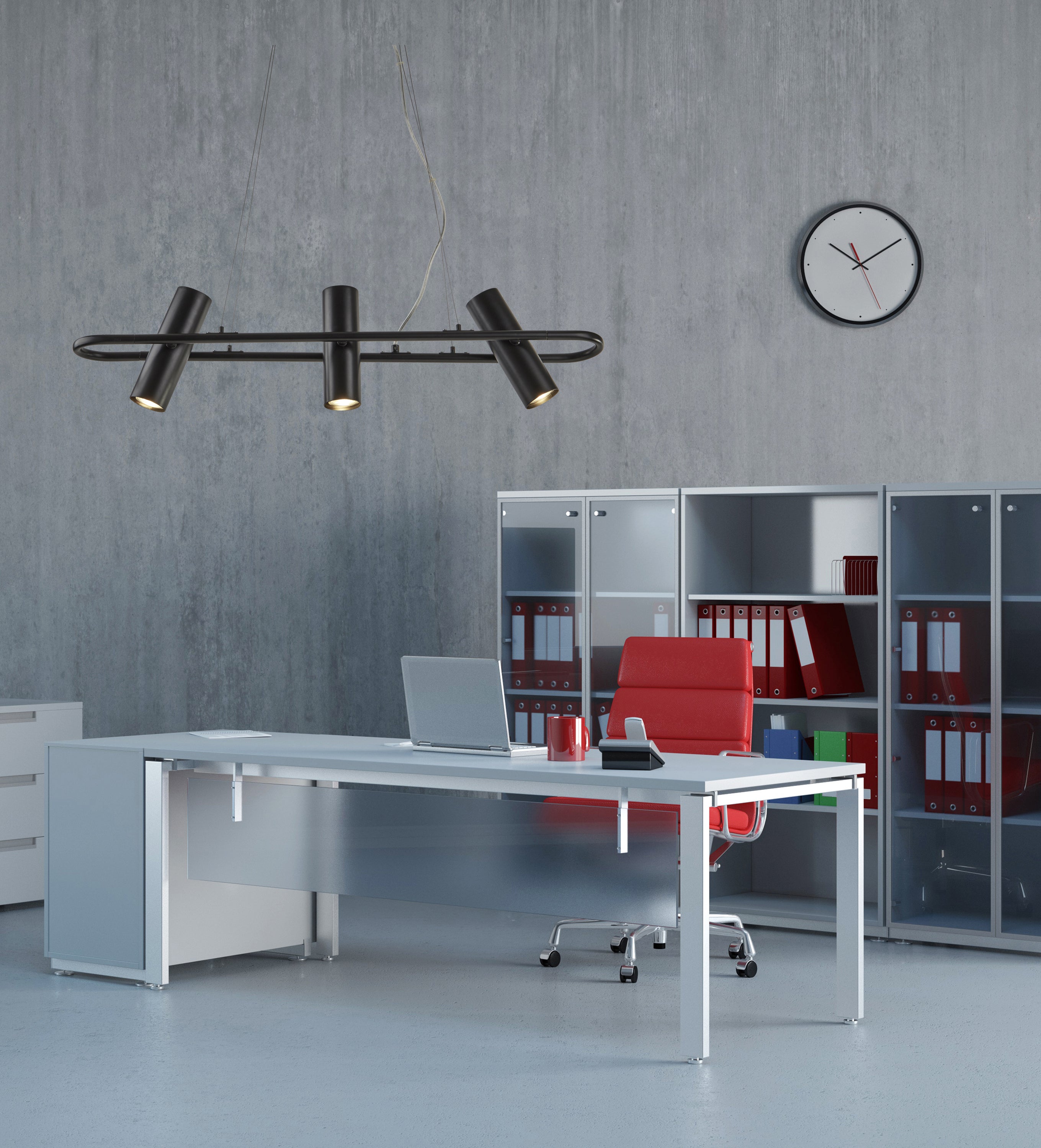 Searchlight Tabley 3 Light Pendant - Black