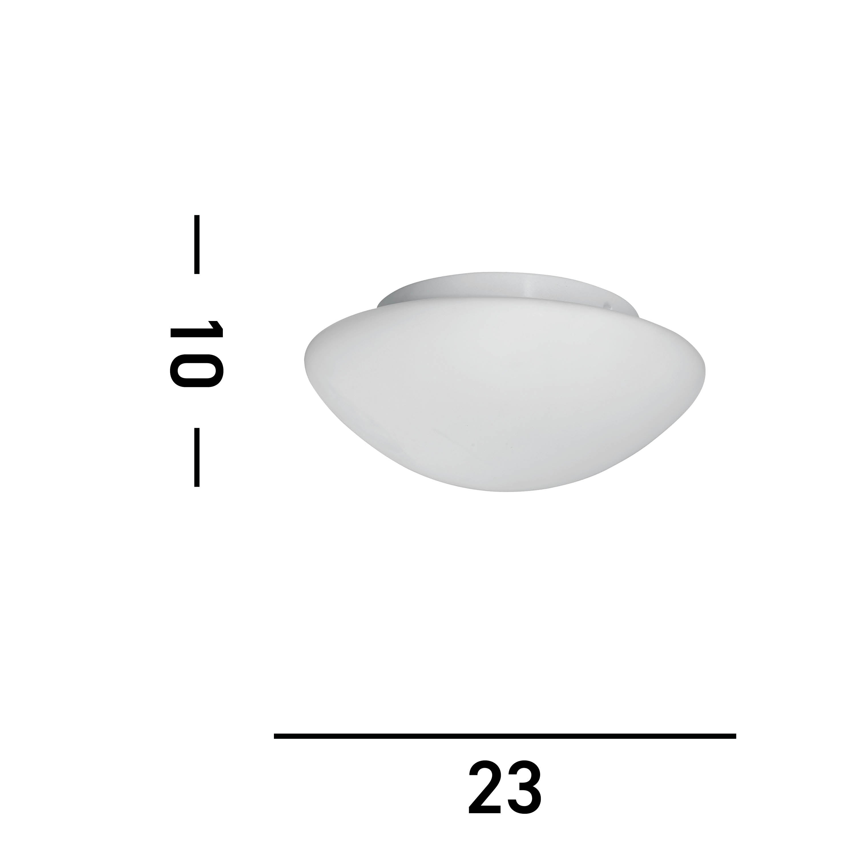Searchlight Barmouth Bathroom Flush Fitting IP44 Single - White Opal Glass 23cm