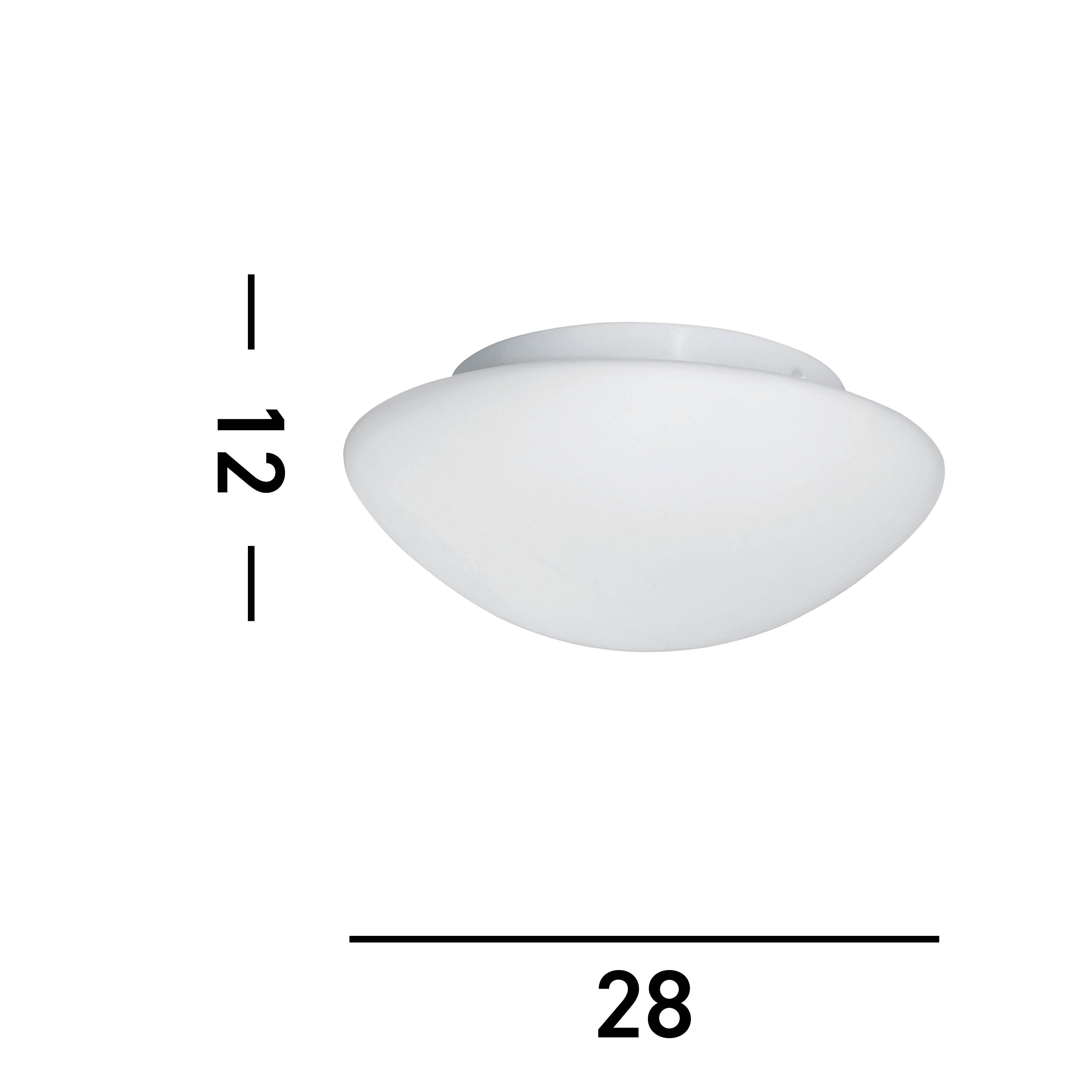 Searchlight Barmouth Bathroom Flush Fitting IP44 2 Light - White Opal Glass 28cm