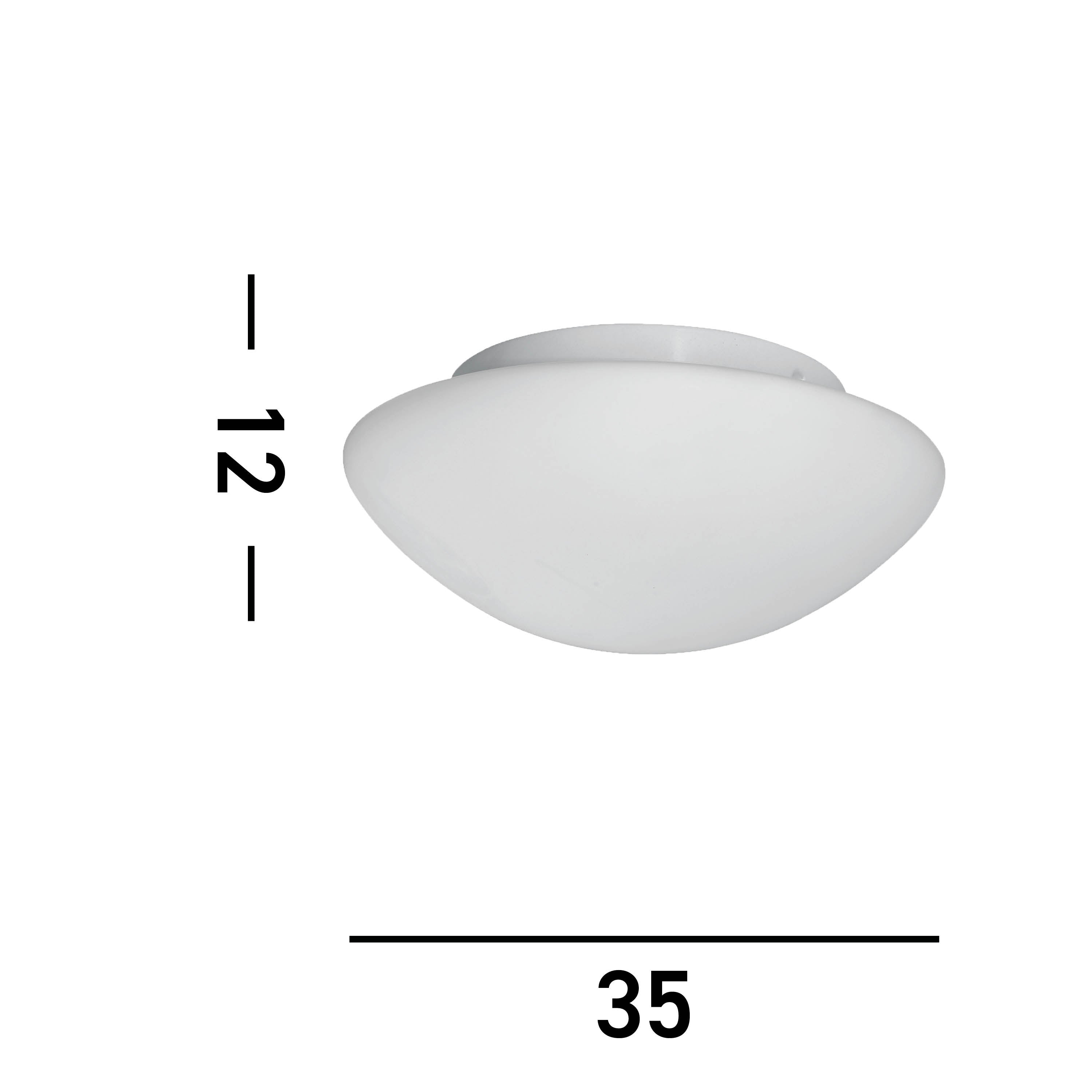 Searchlight Barmouth Bathroom Flush Fitting White Glass - 35cm Diameter IP44
