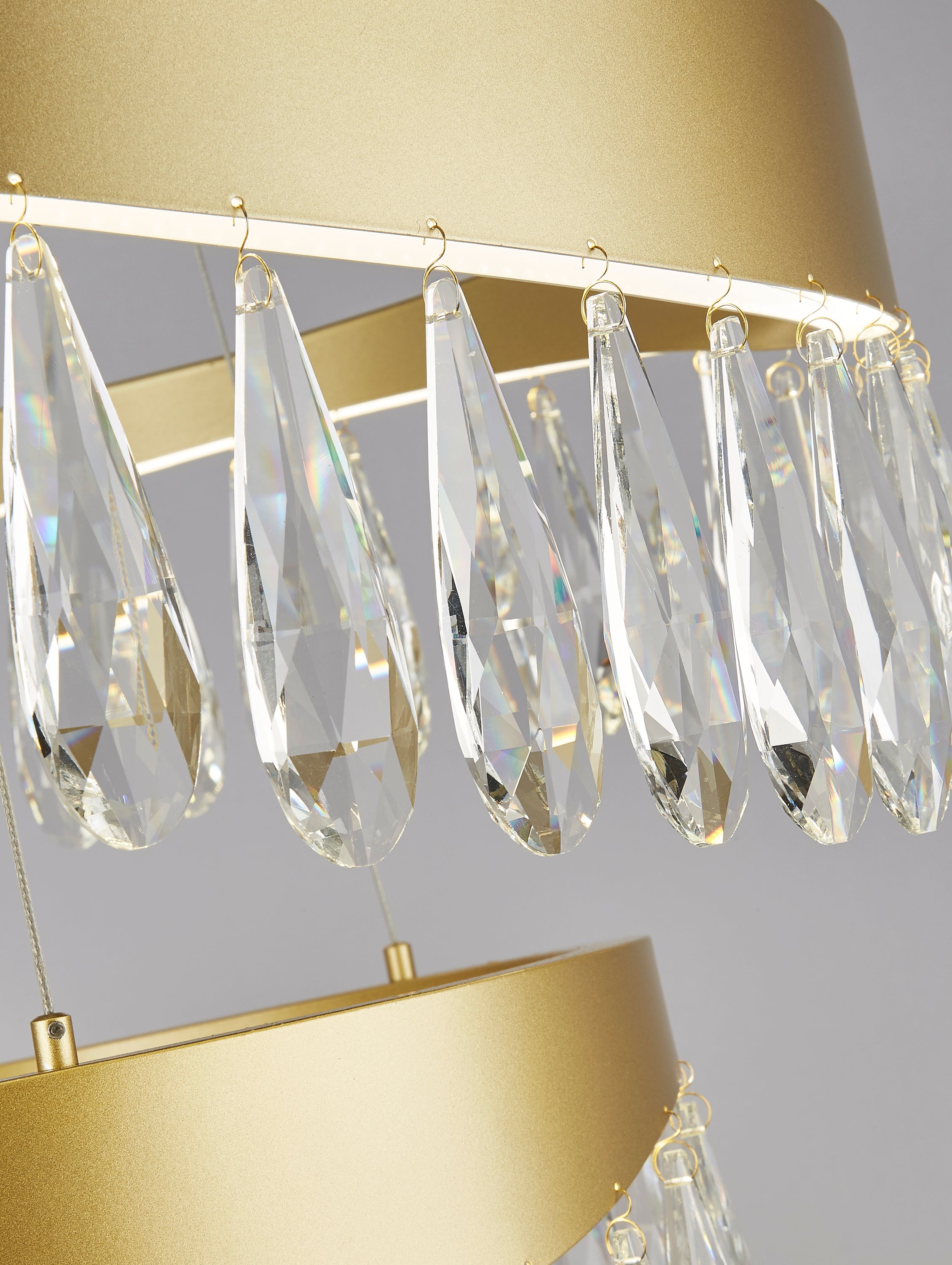 Searchlight Jacob LED 2 Tier Ceiling Pendant - Gold & Crystal