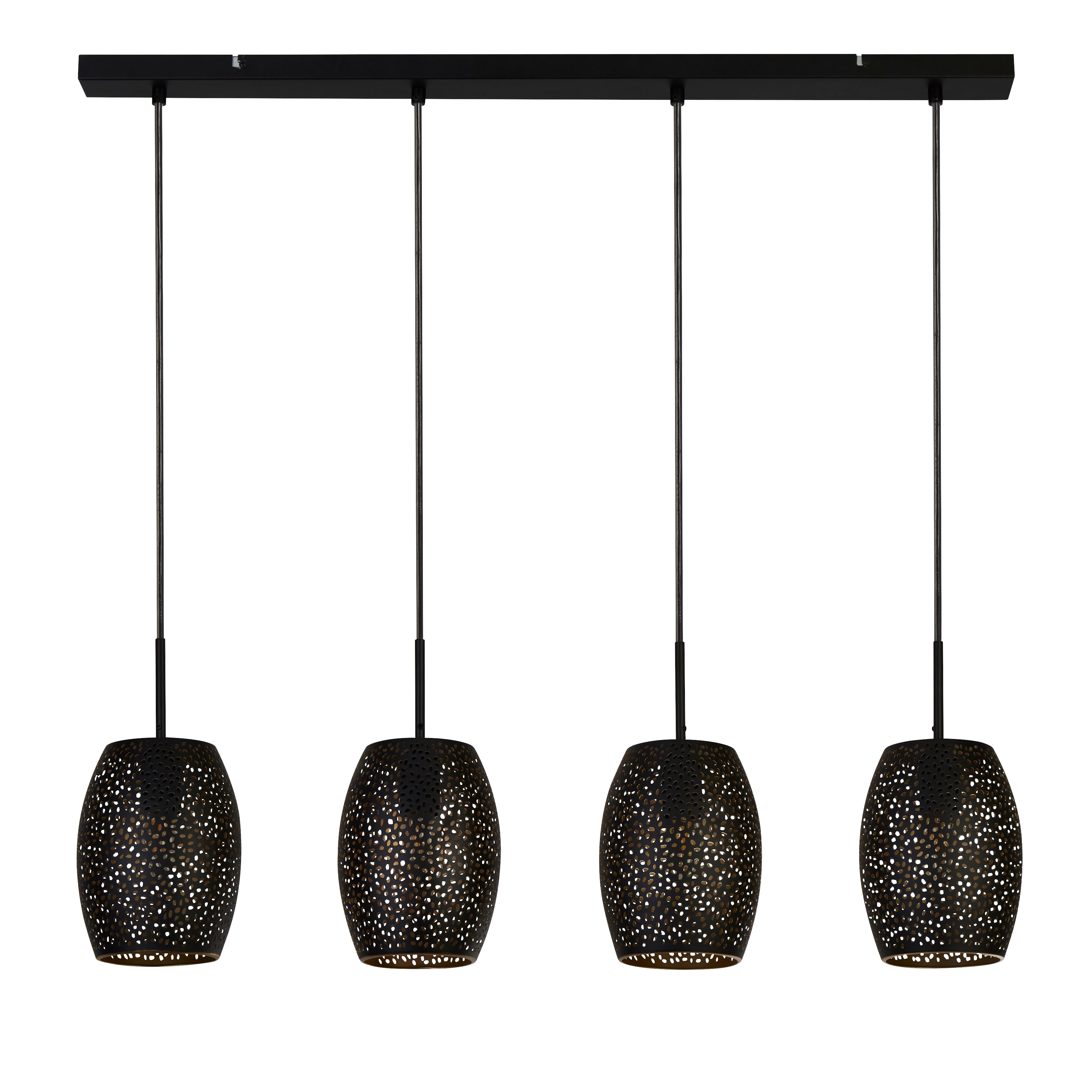 Searchlight Lambeth 4 Light Bar Pendant - Black Lambeth Cut Metal