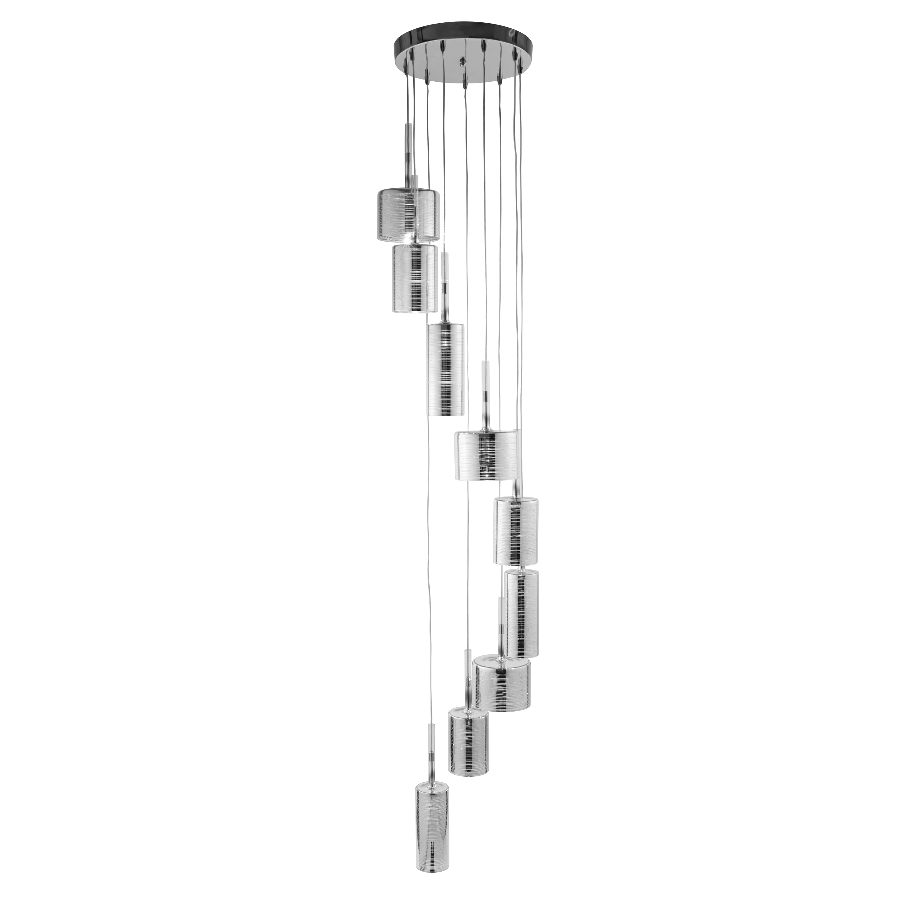 Searchlight Langdale 9 Light Multi Drop Pendant, Chrome