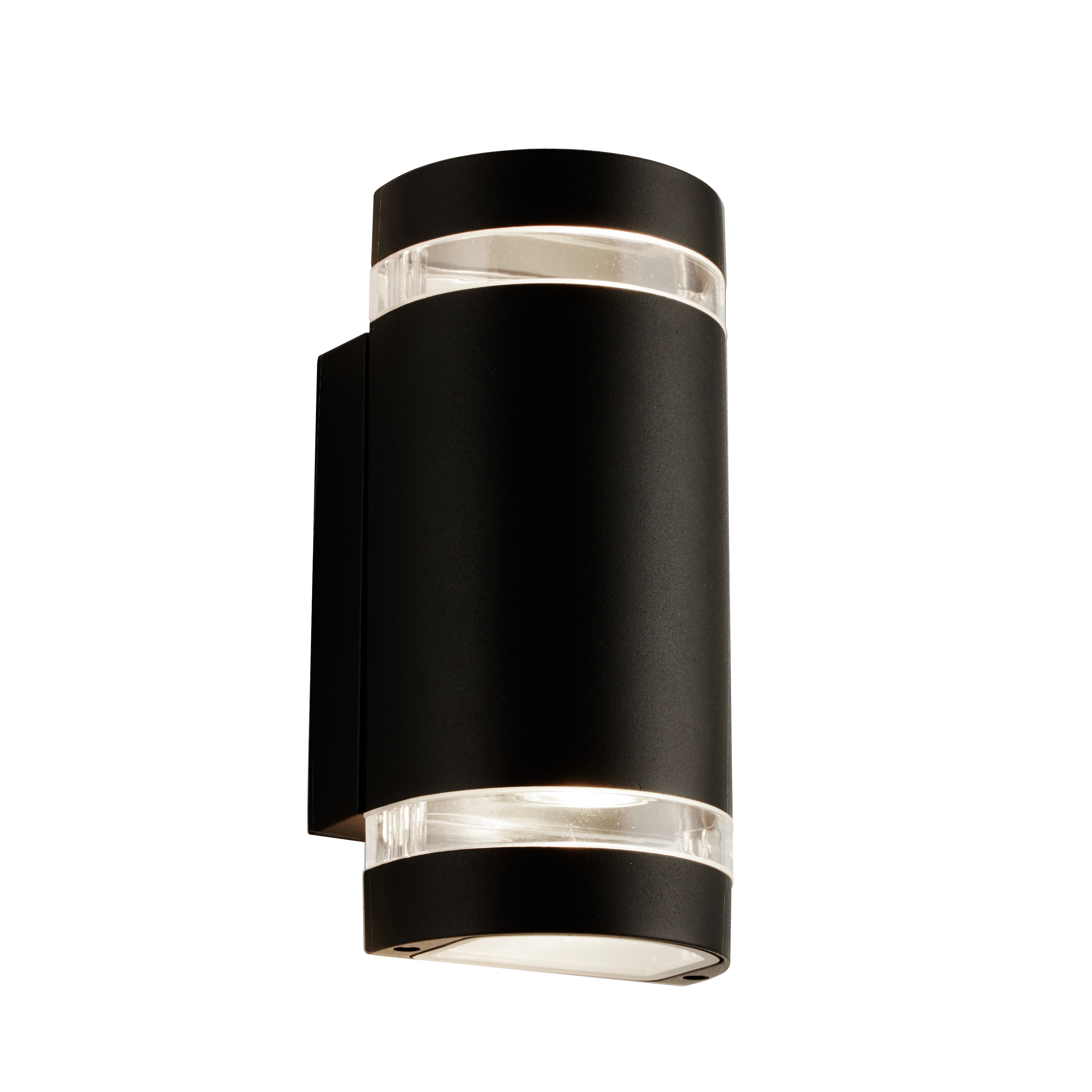 Searchlight Shelley Outdoor 2 Light Wall Light - Black, Glass & Polycarbonate