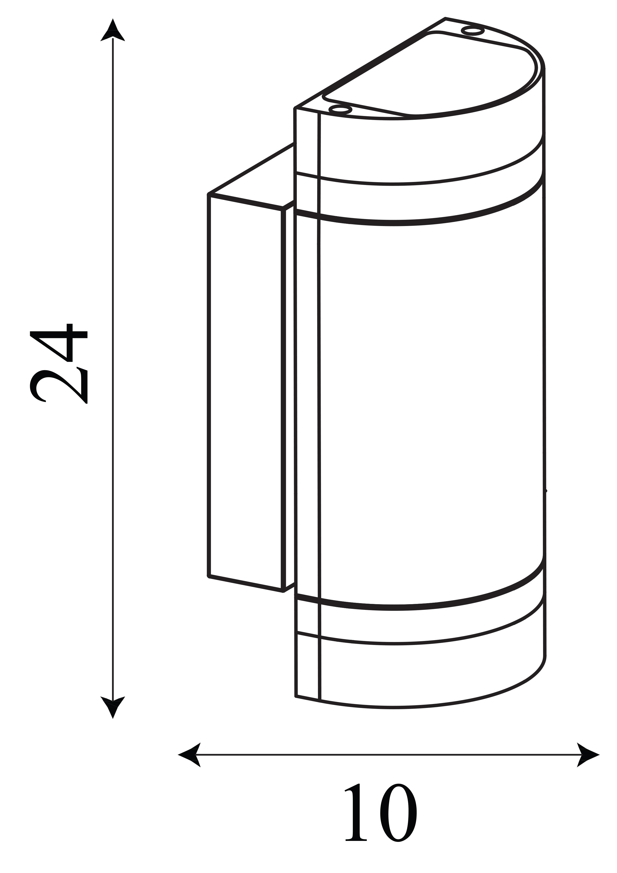 Searchlight Shelley Outdoor 2 Light Wall Light - Black, Glass & Polycarbonate