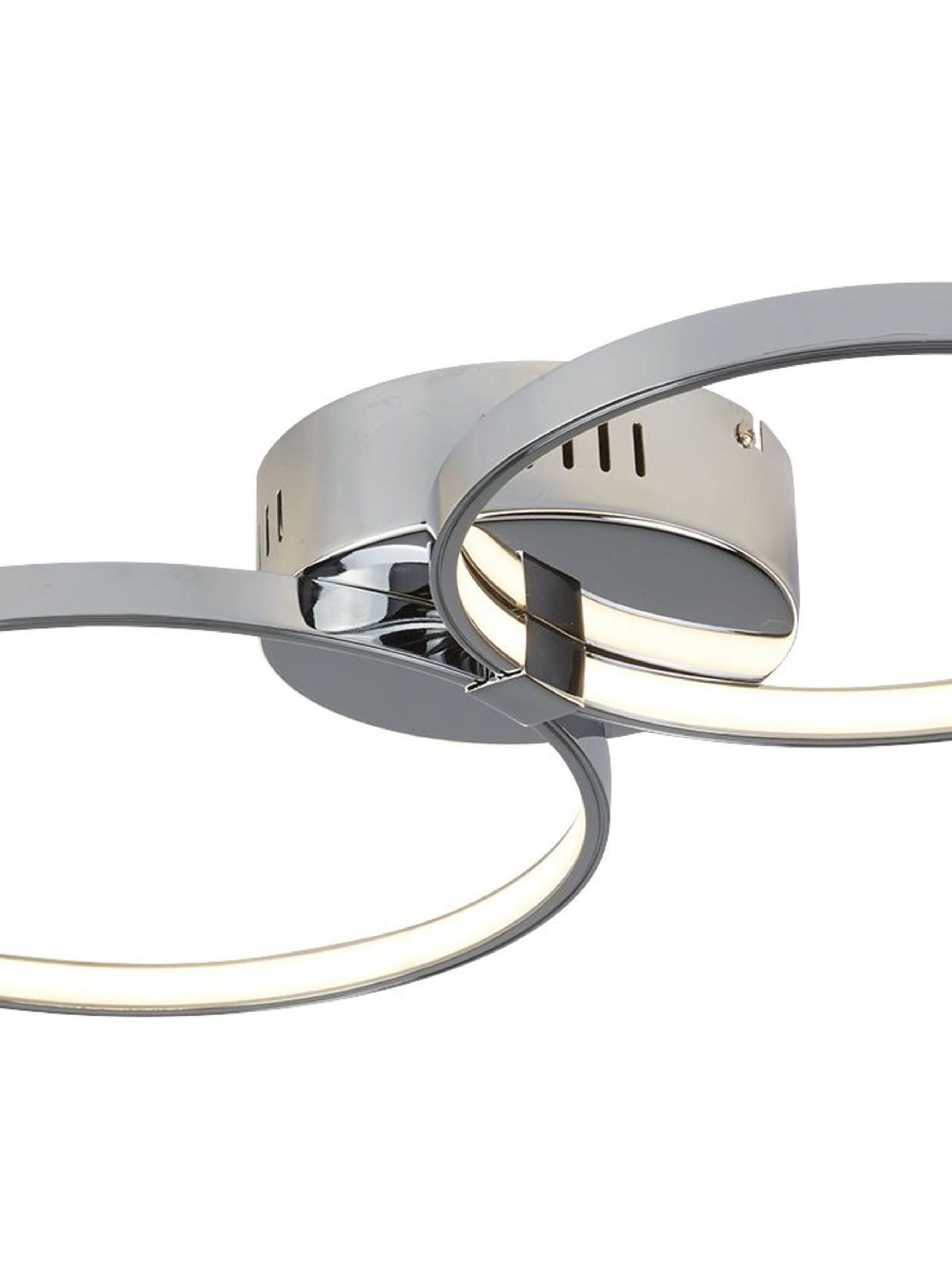 Searchlight Smith 4 Ring LED Ceiling Flush Fitting, Chrome