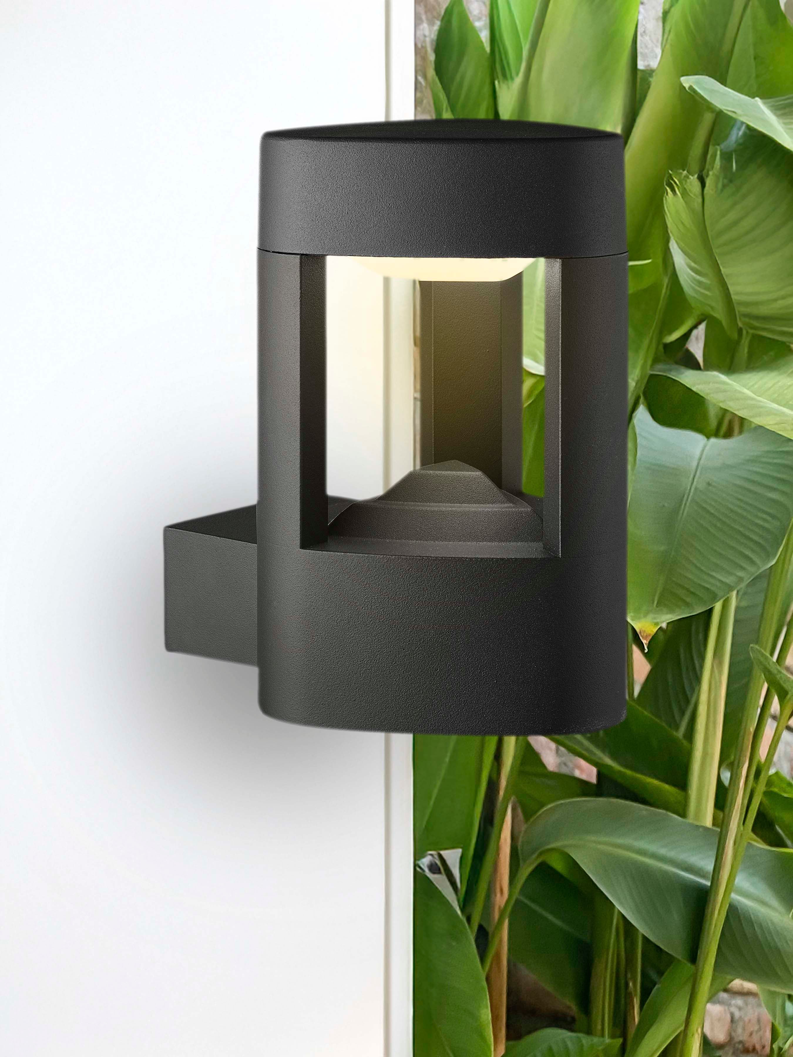 Searchlight Melrose LED Outdoor Wall Light - Dark grey Aluminium - IP44